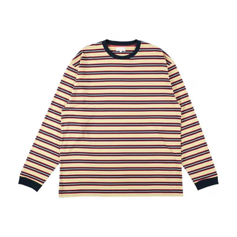 KANEMASA PHIL. 36G Multi Border L/S Tee / NAVY