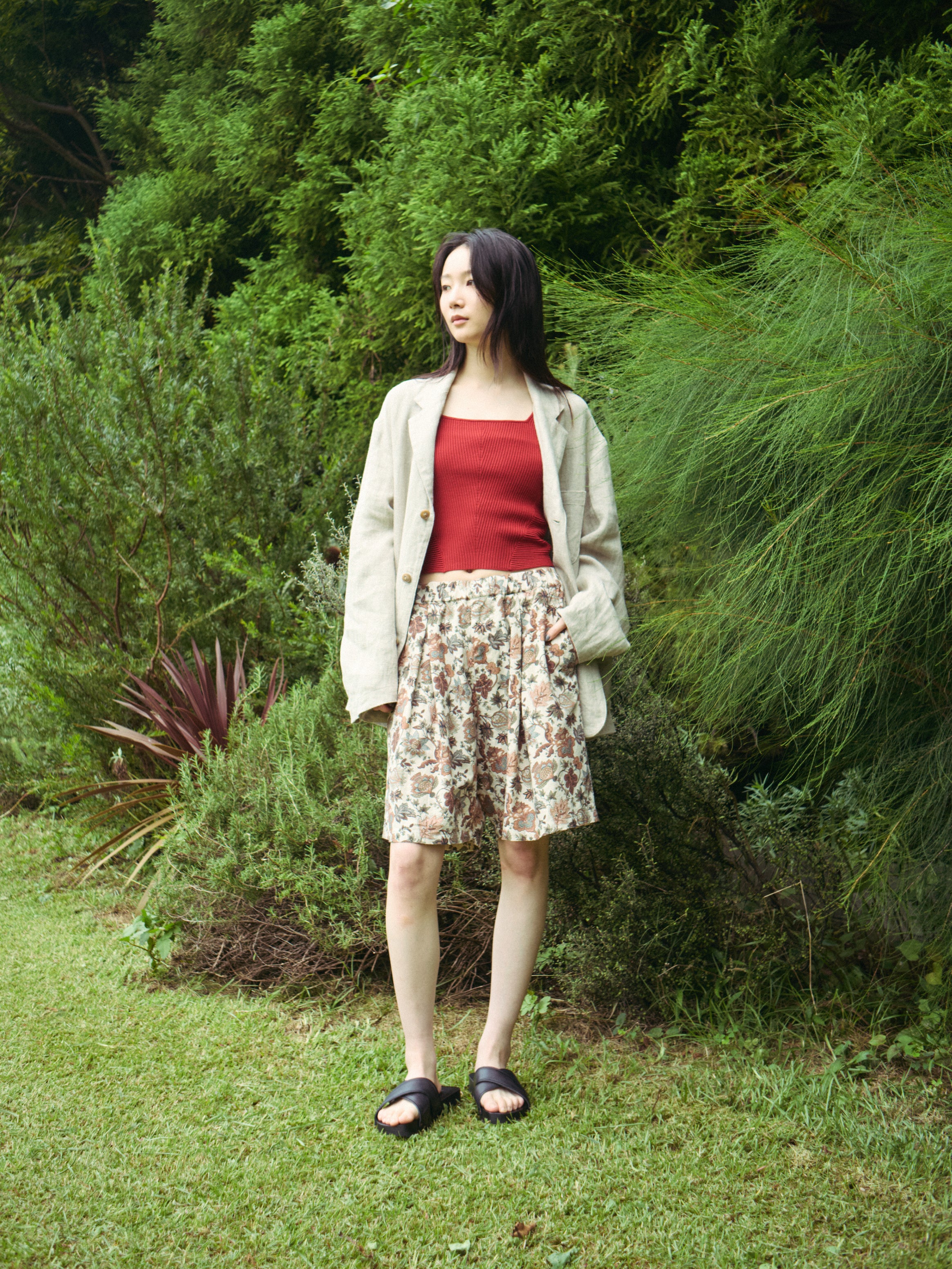superNova. V neck cardigan - Diamond raschel lace / Natural
