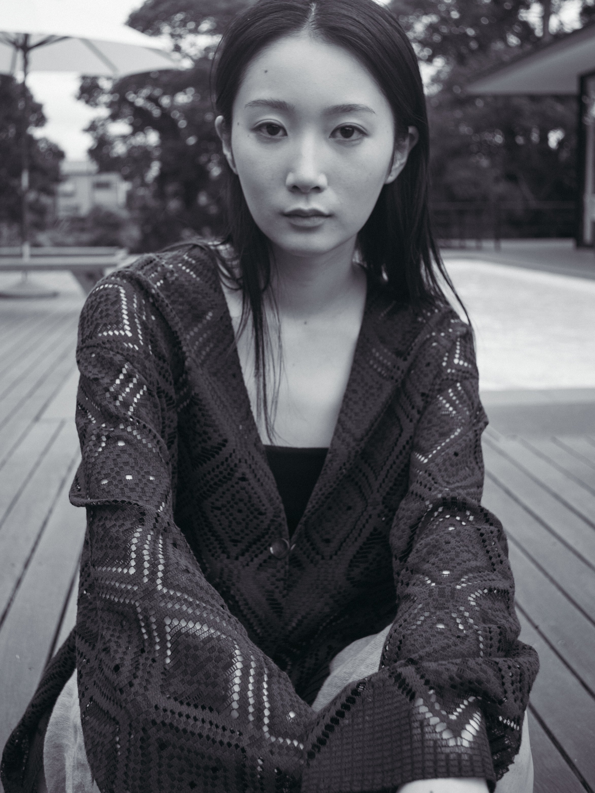 superNova. V neck cardigan - Diamond raschel lace / Navy