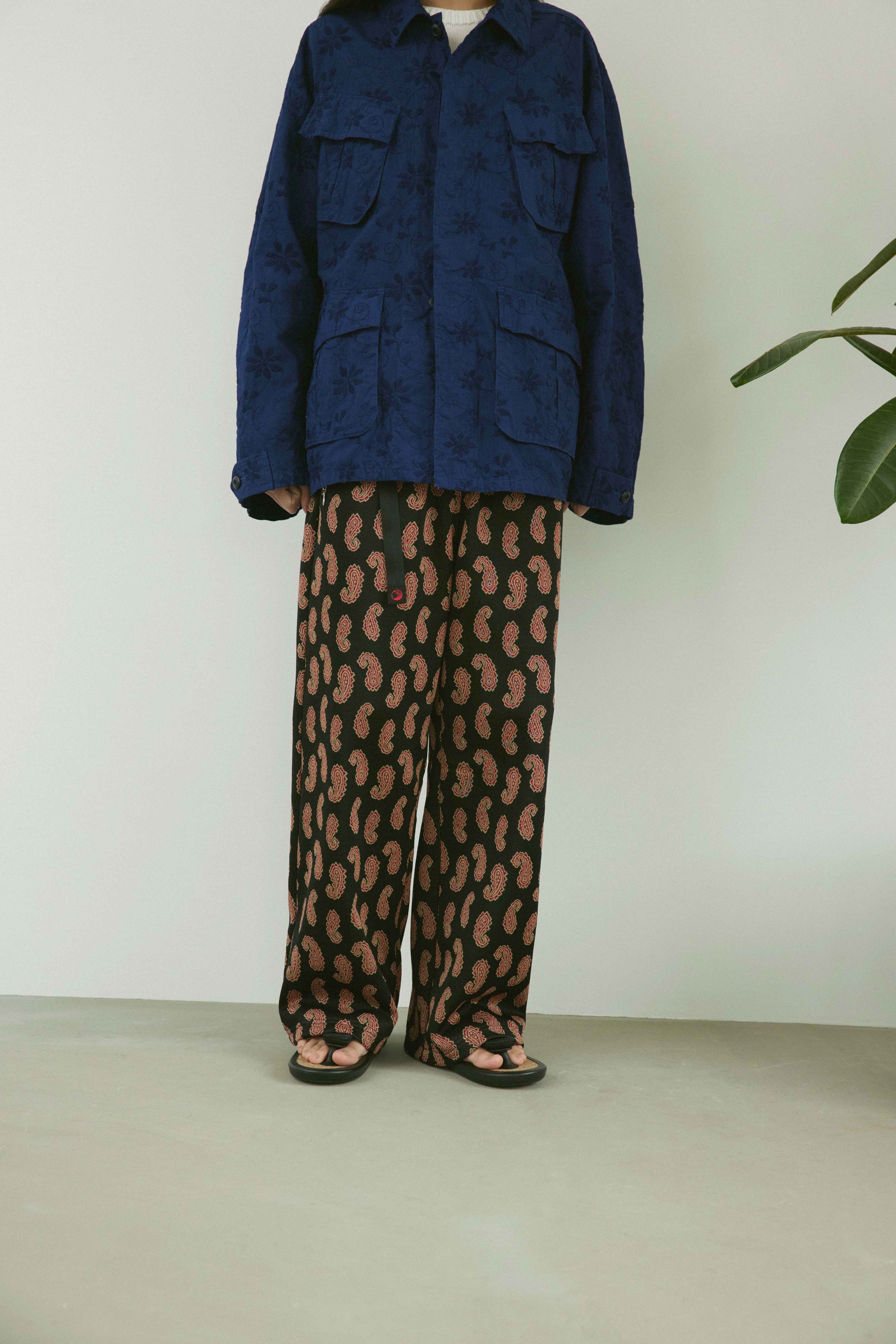 superNova. Jersey track pants - Paisley Jacquard / Black