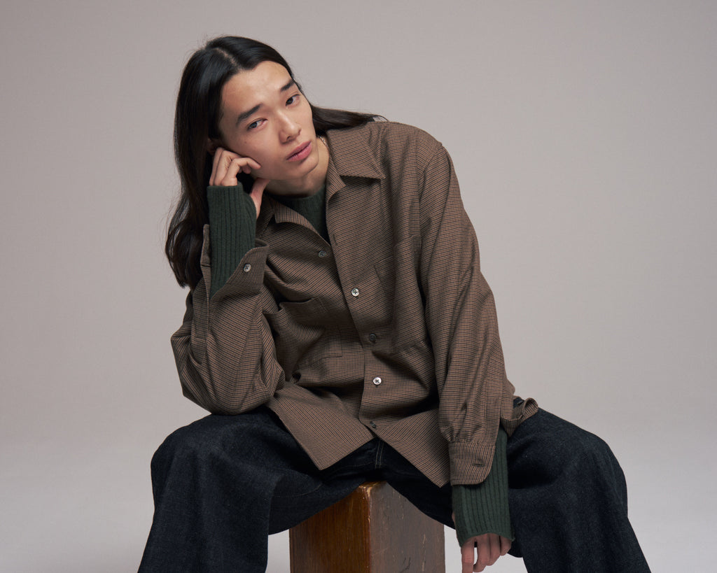 superNova. Split yoke big shirt - Gun club check / Brown