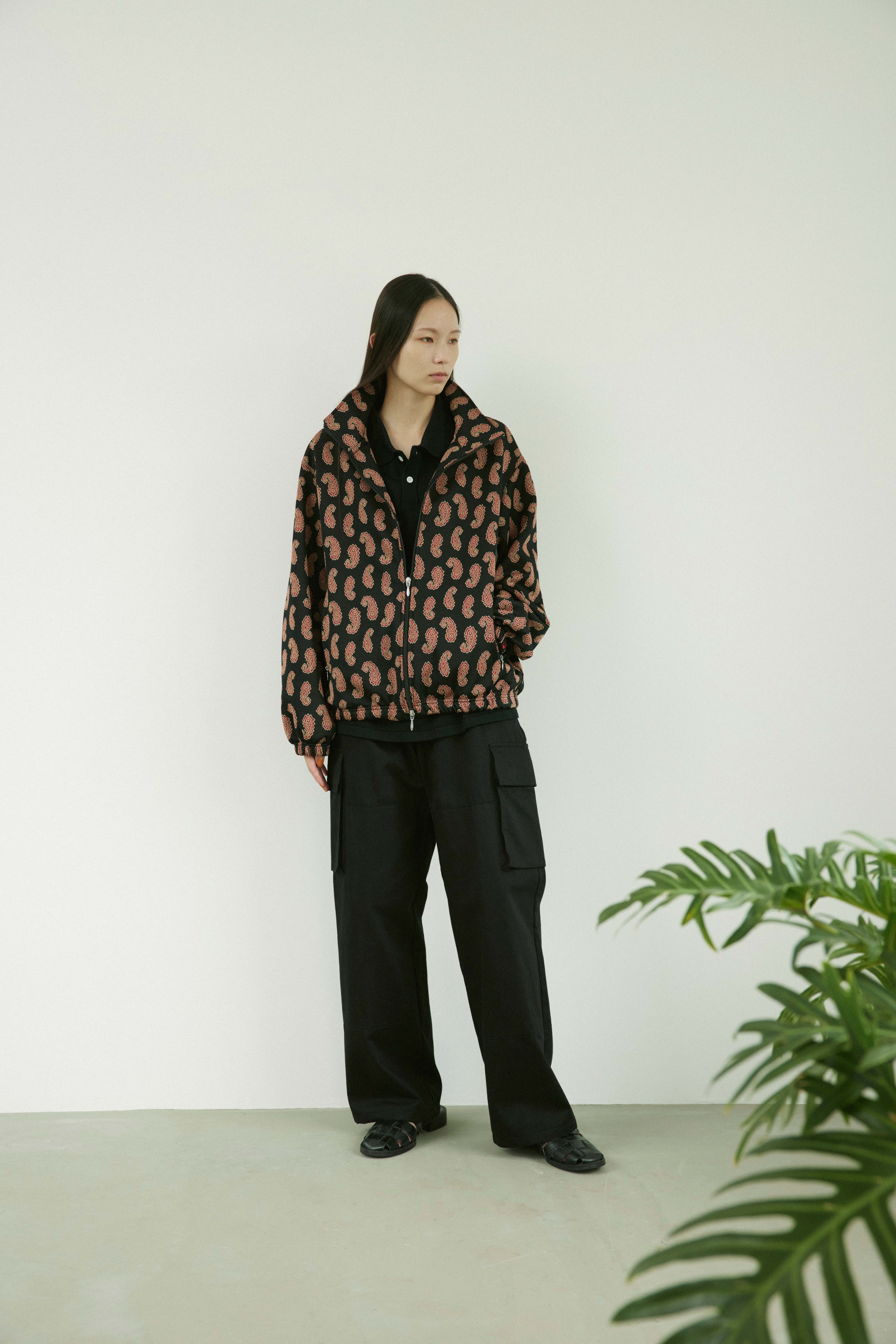 superNova. Jersey track jacket - Paisley Jacquard / Black paisley