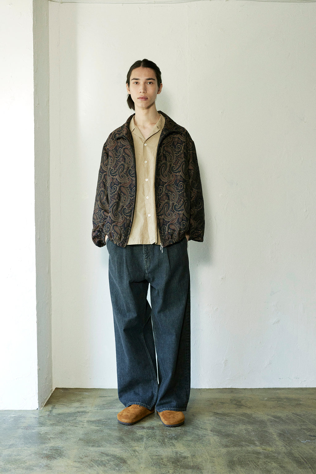 superNova. Track jacket - Paisley jacquard / Beige x Brown