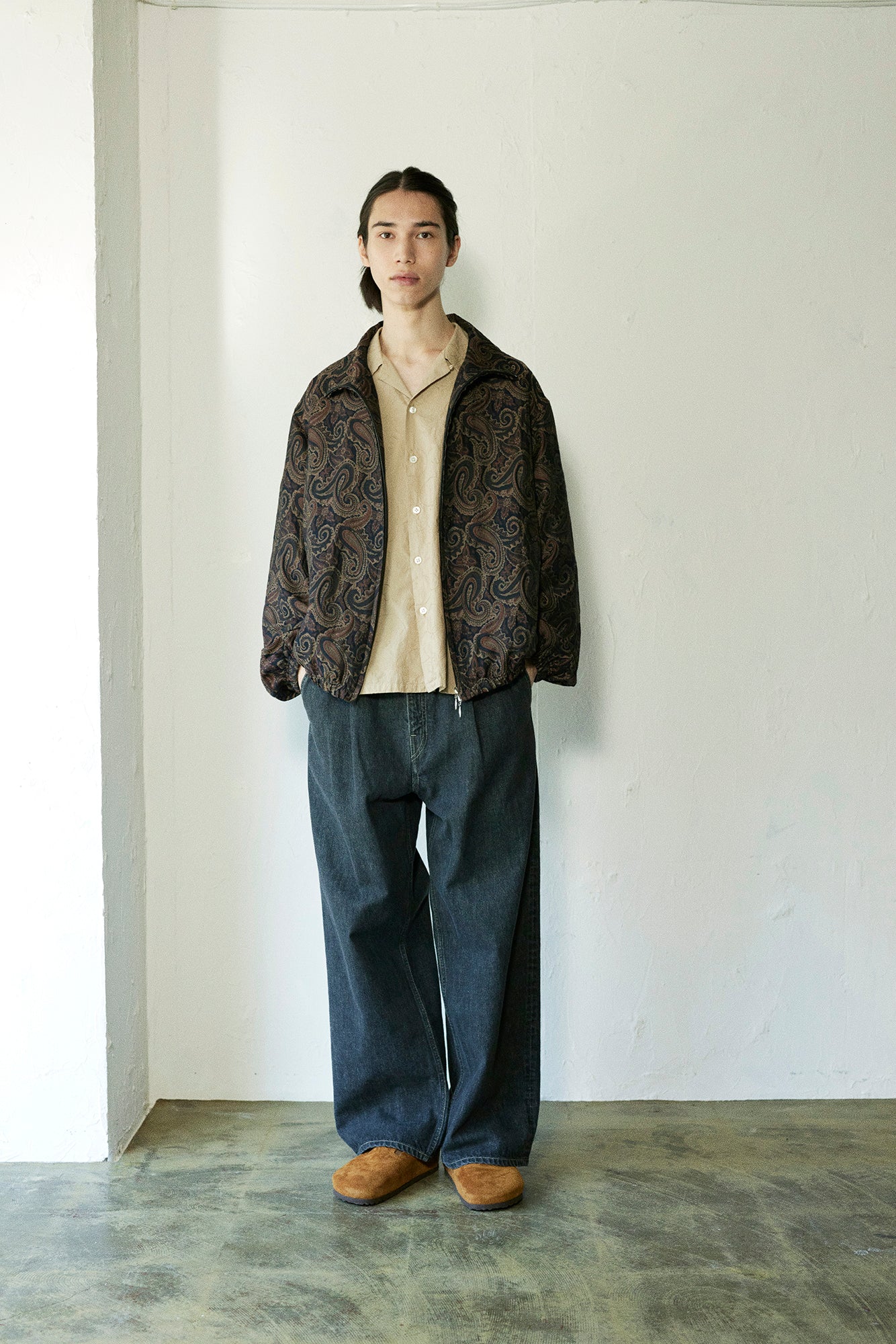 superNova. Track jacket - Paisley jacquard / Beige x Brown