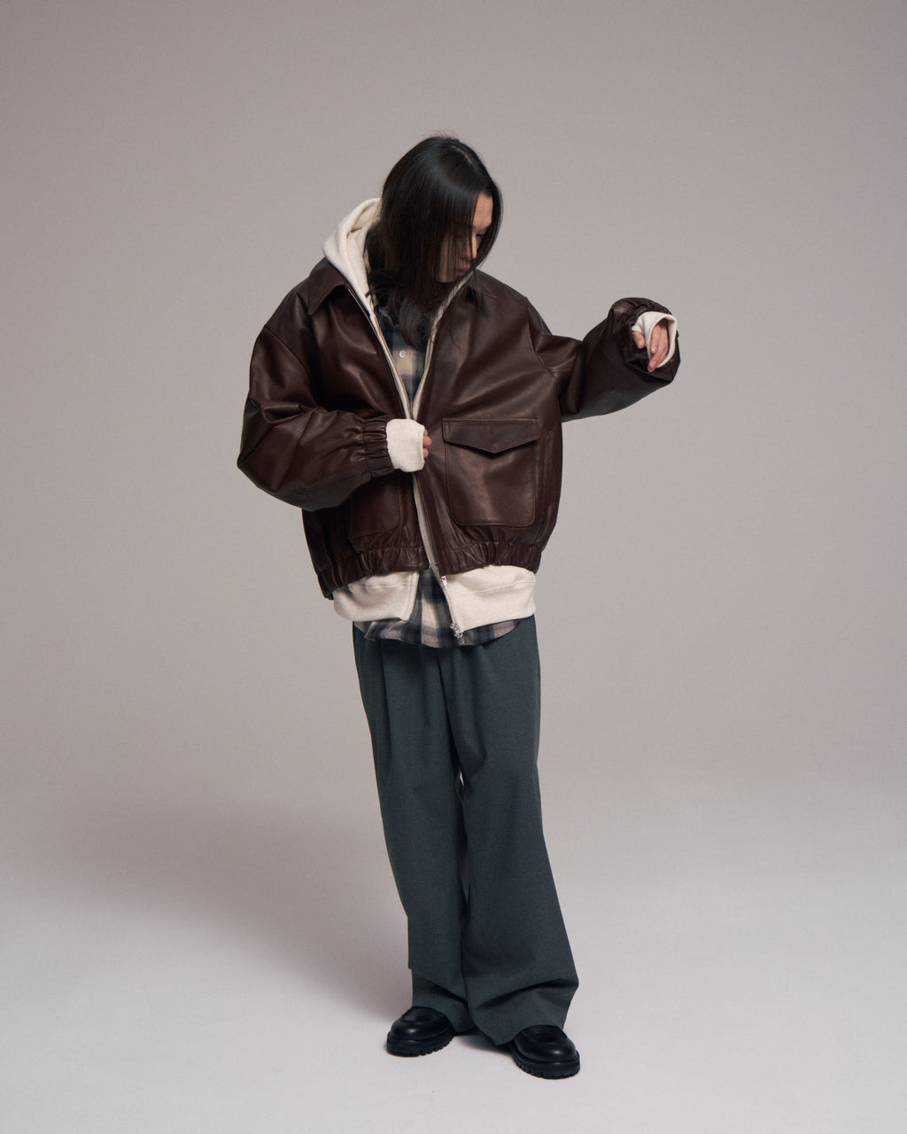superNova. Leather flight jacket - Horsehide / Brown