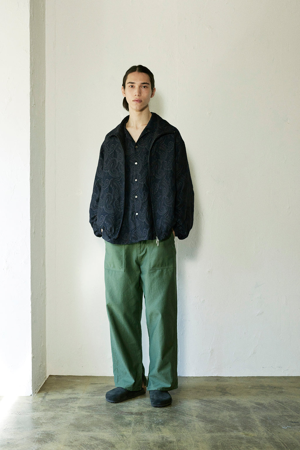 superNova. Track jacket - Paisley jacquard-Black x Navy