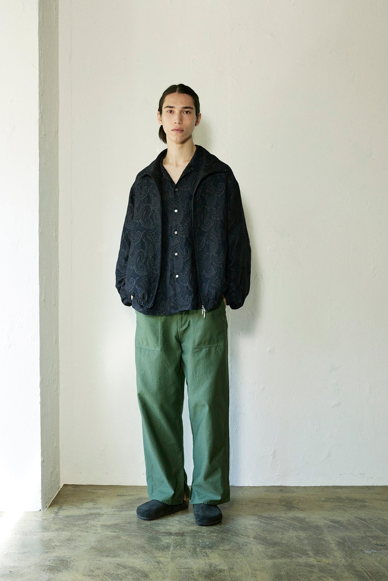 superNova. Track jacket - Paisley jacquard-Black x Navy
