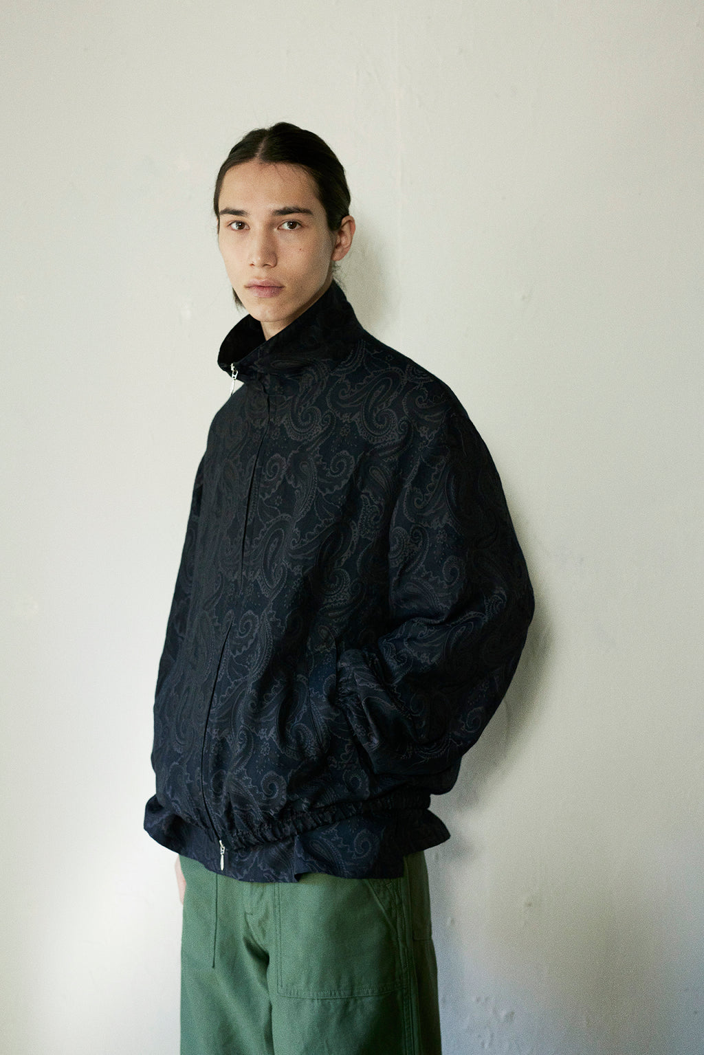 superNova. Track jacket - Paisley jacquard-Black x Navy