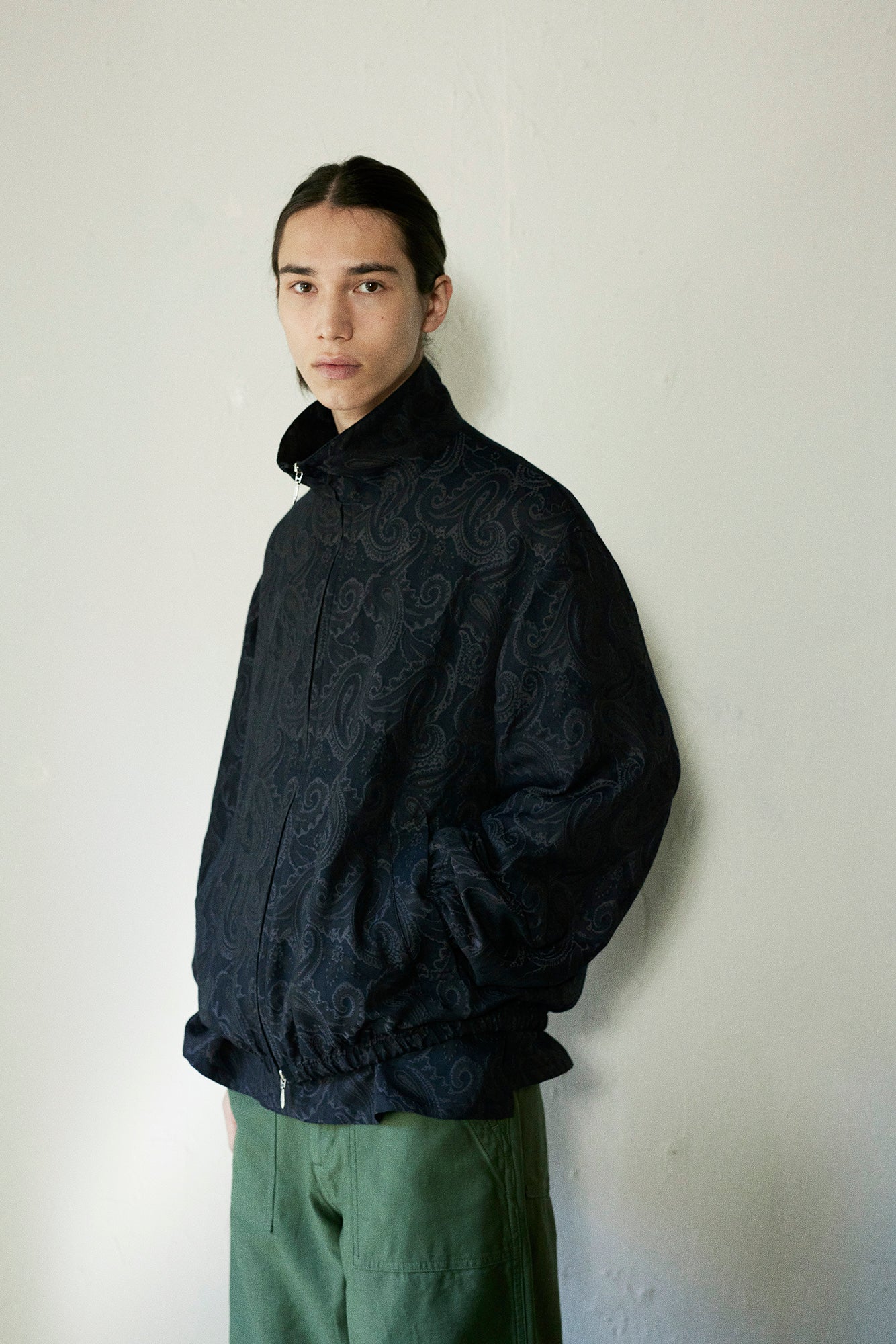 superNova. Track jacket - Paisley jacquard-Black x Navy