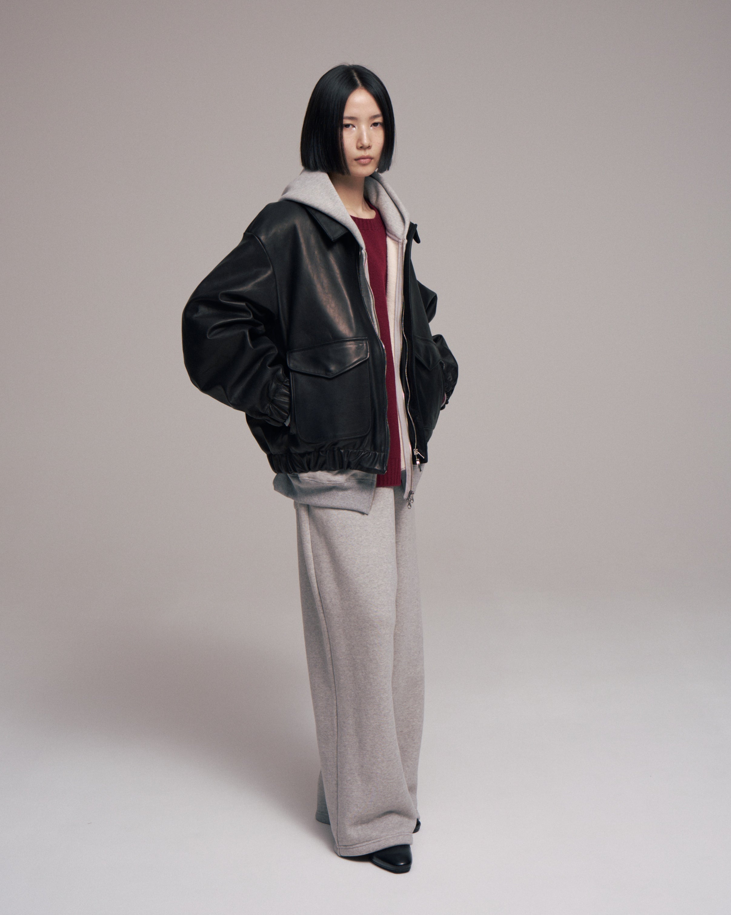 superNova. Leather flight jacket - Horsehide / Black