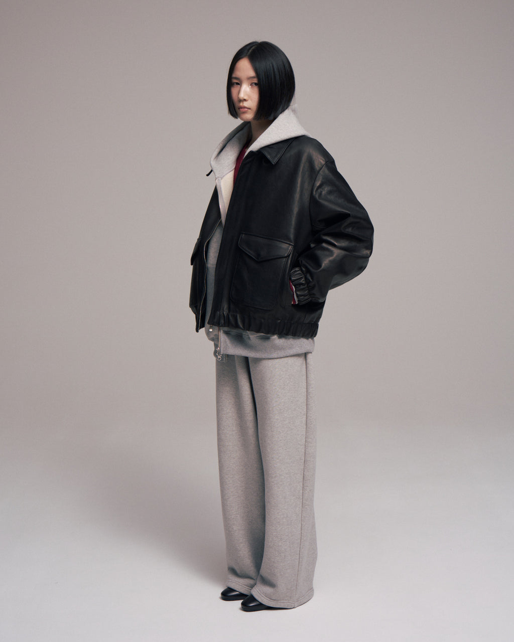 superNova. Leather flight jacket - Horsehide / Black