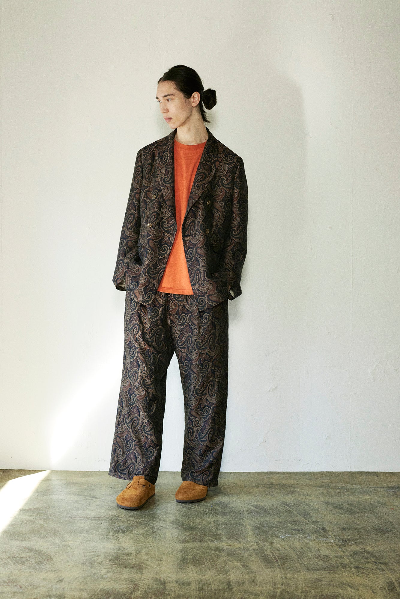 superNova. Double tailored jacket - Paisley jacquard / Beige x Brown