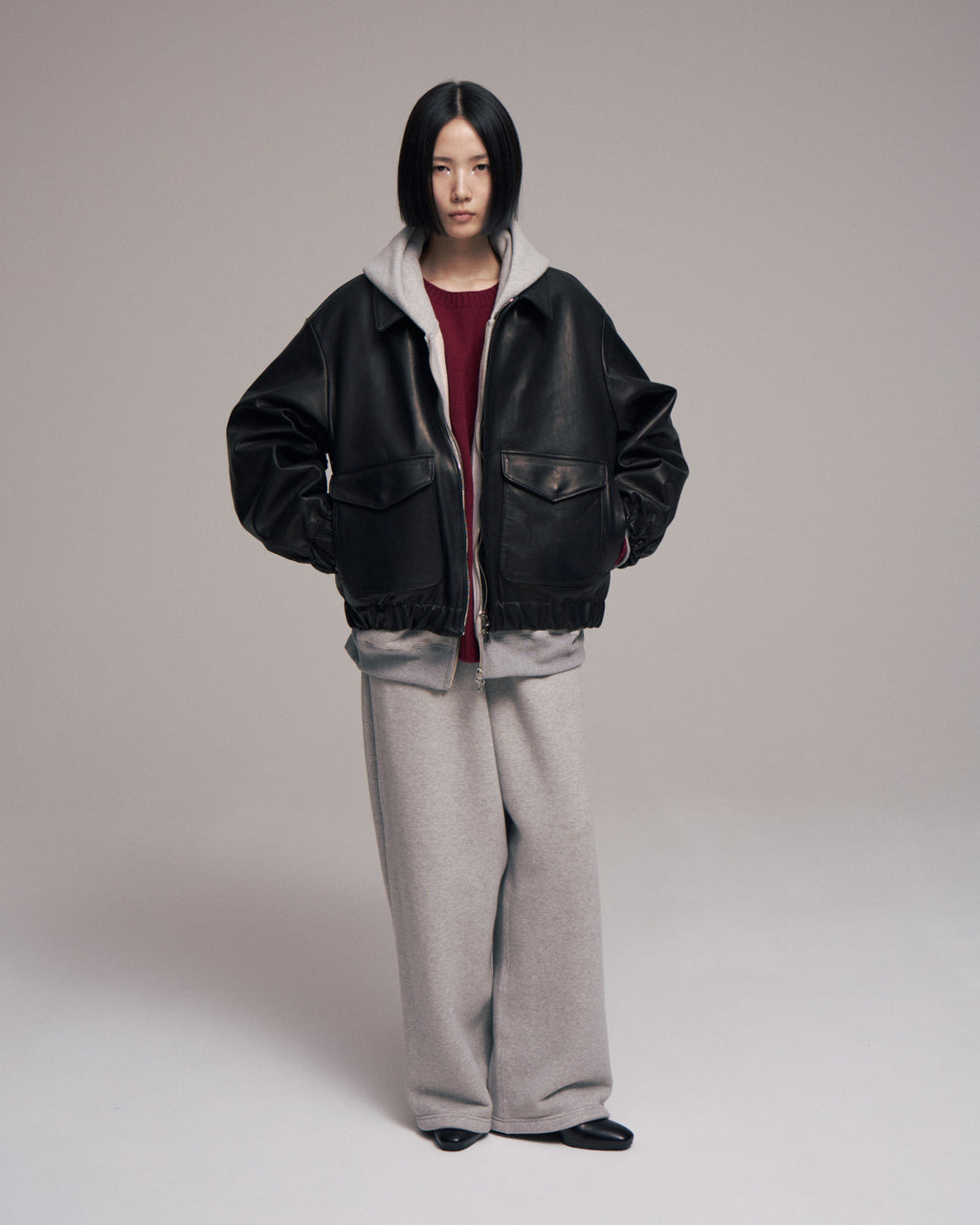 superNova. Leather flight jacket - Horsehide / Black