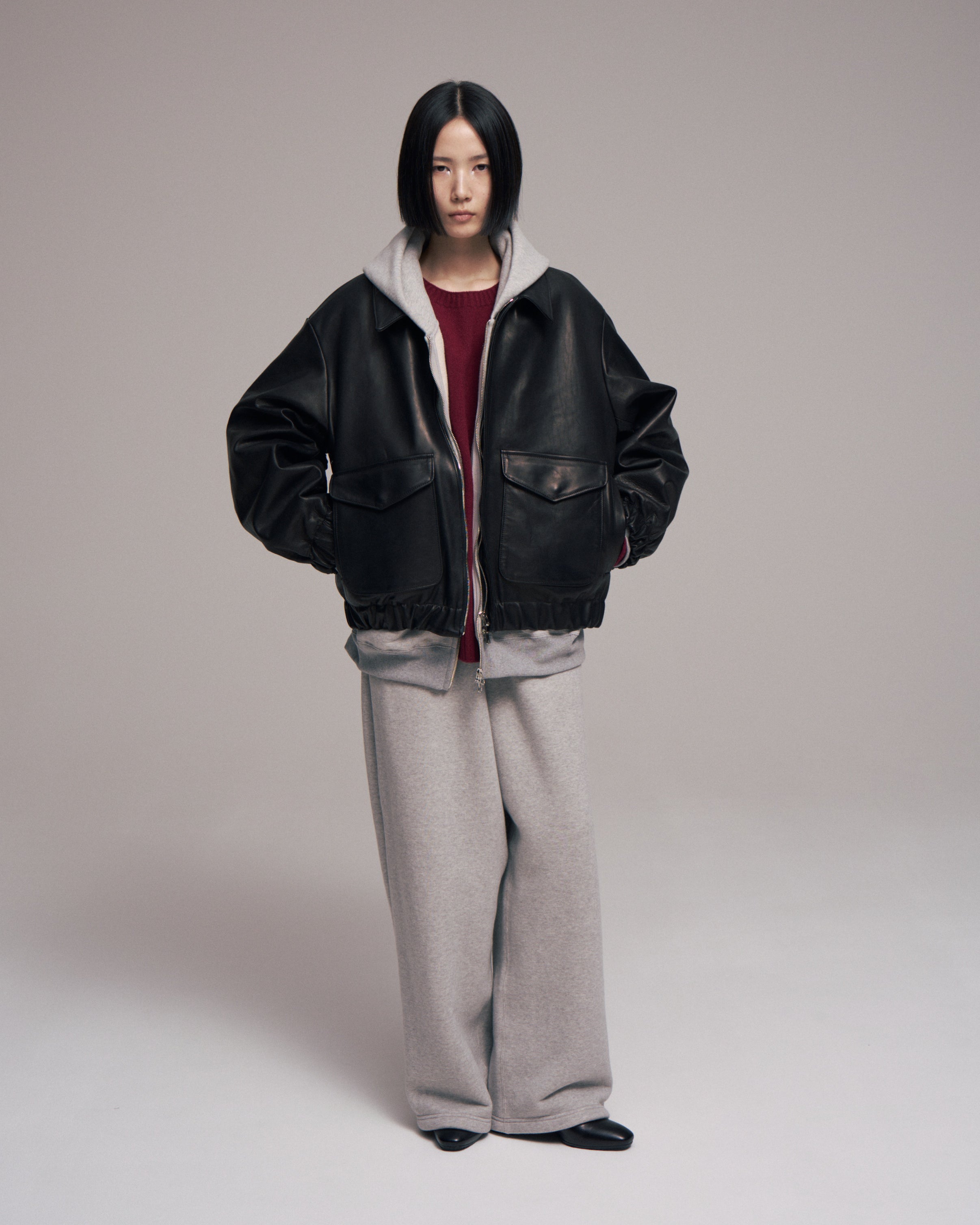 superNova. Leather flight jacket - Horsehide / Black