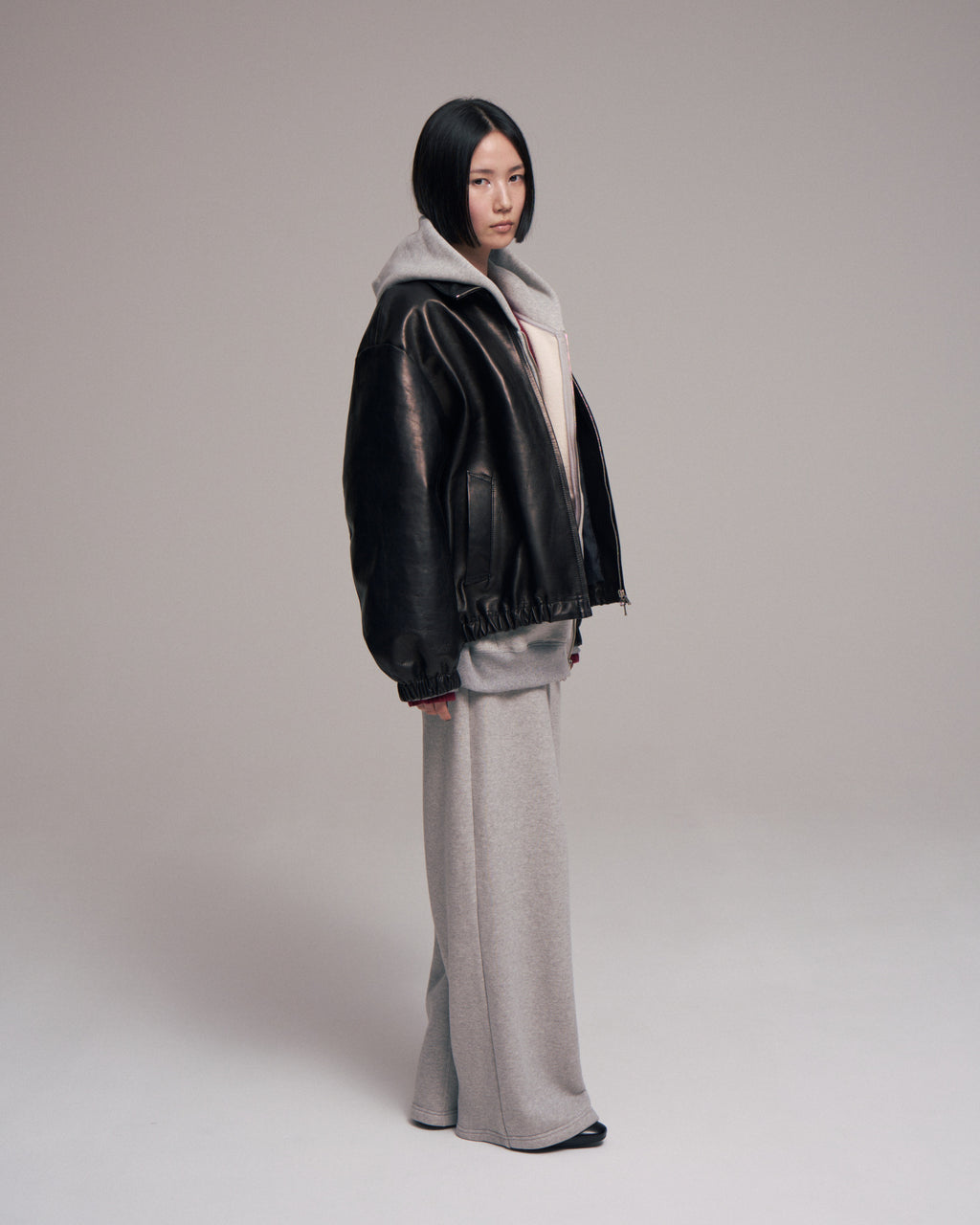 superNova. Leather track jacket - Horsehide / Black