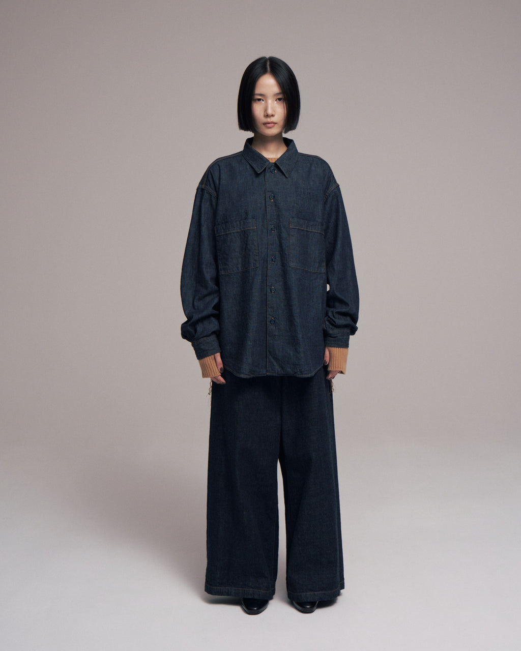 superNova. Denim big shirt - One wash  / Indigo