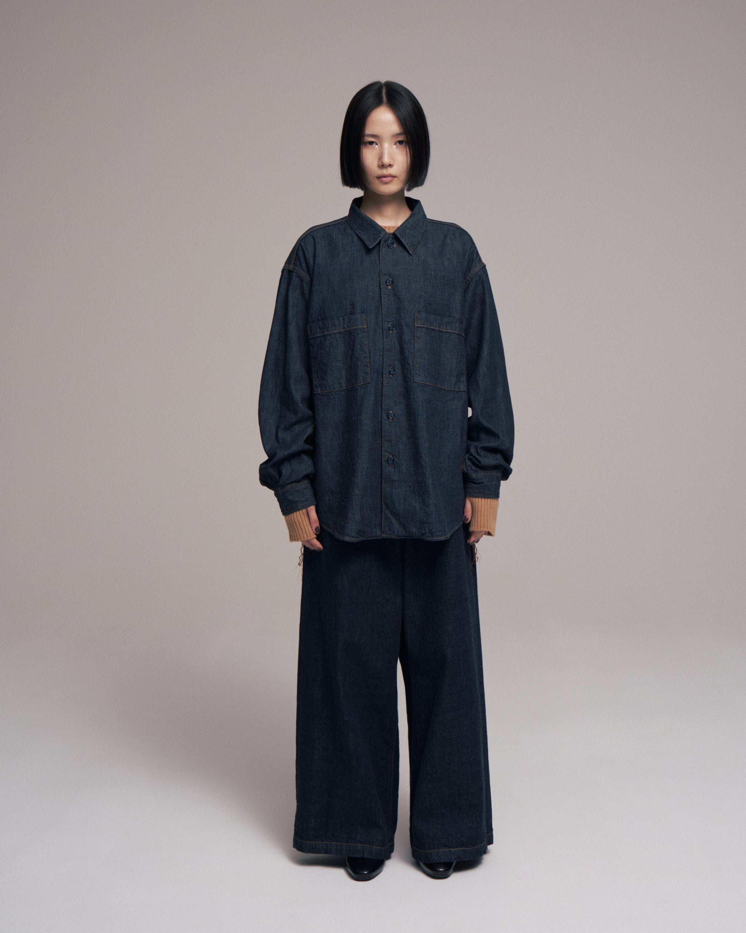 superNova. Denim big shirt - One wash  / Indigo