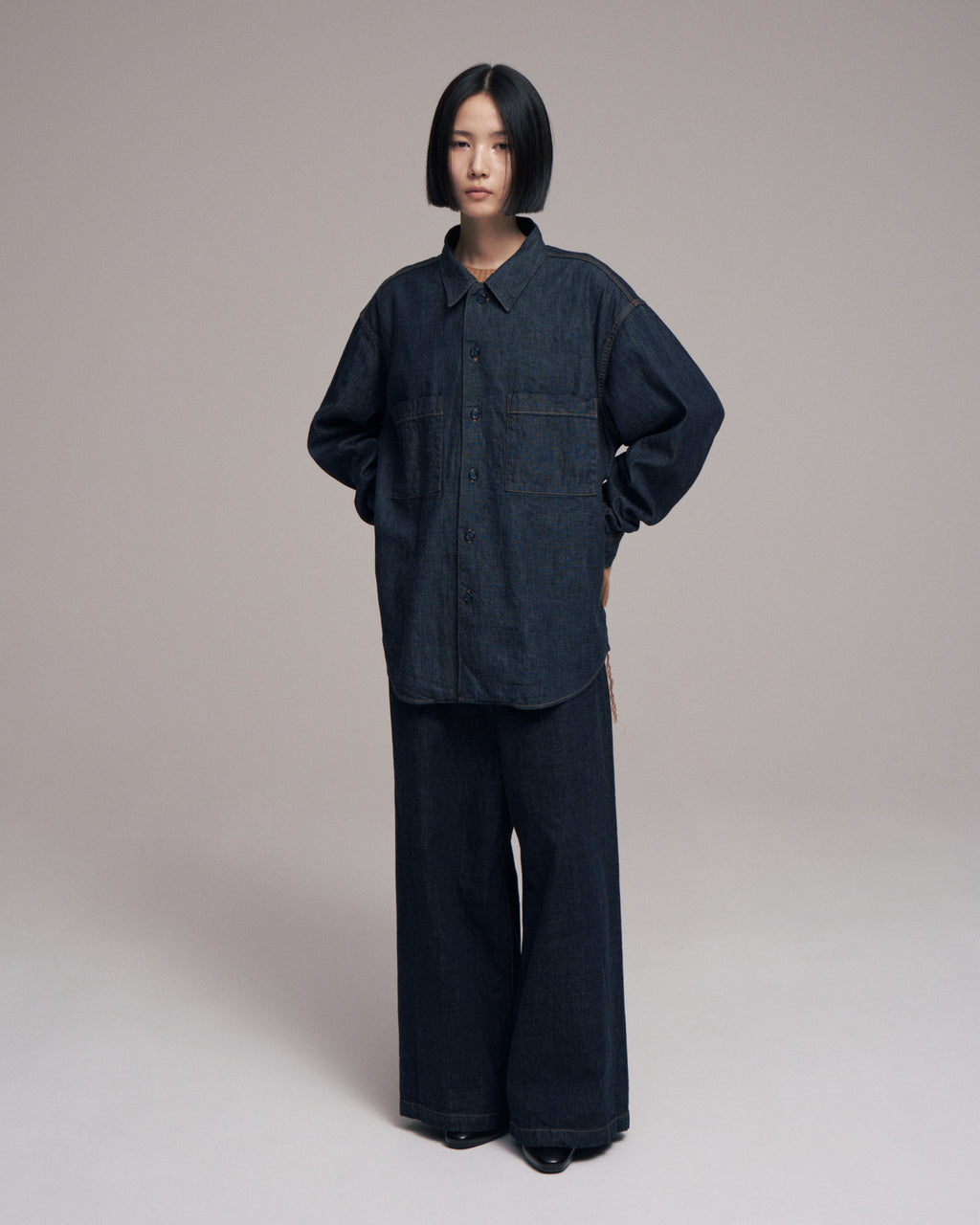superNova. Denim big shirt - One wash  / Indigo
