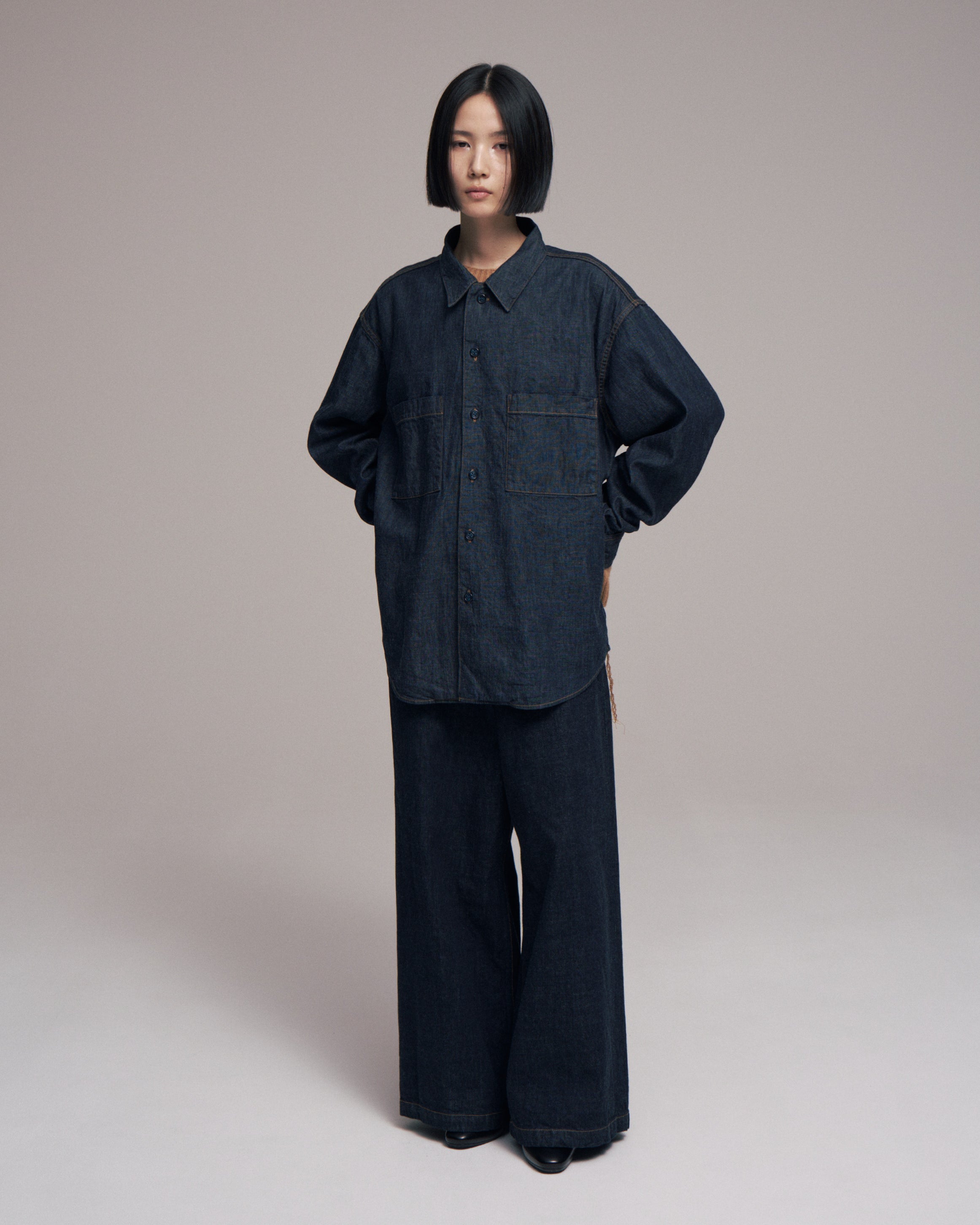 superNova. Denim big shirt - One wash  / Indigo