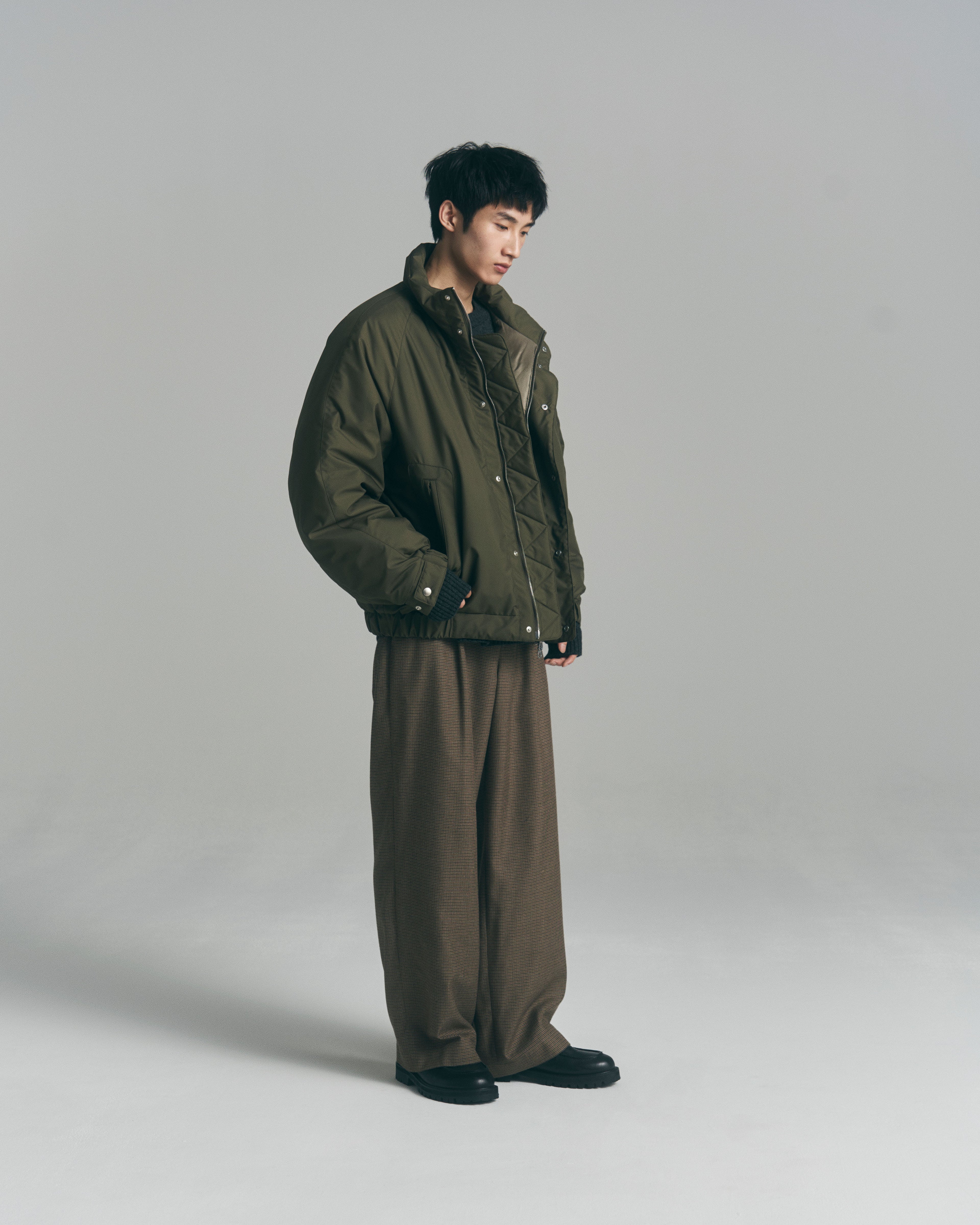 superNova. Wide Gun Club Check Utility Trousers / Brown
