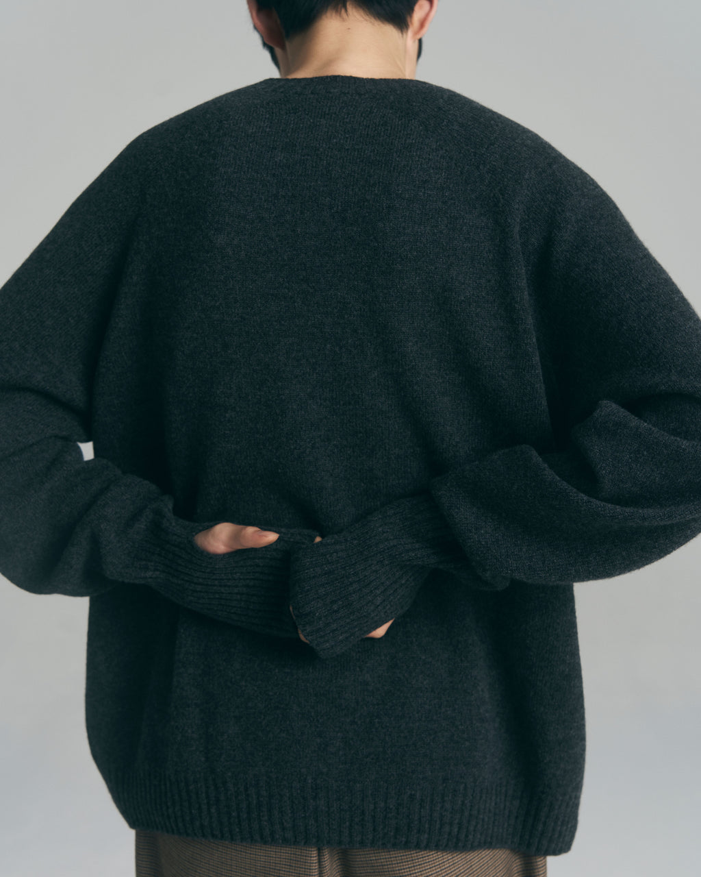10月中発送予定 superNova. Wholegarment knit sweater - Wool & cashmere & silk / Charcoal
