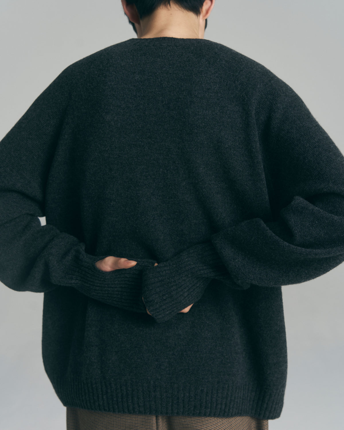 10月中発送予定 superNova. Wholegarment knit sweater - Wool & cashmere & silk / Charcoal