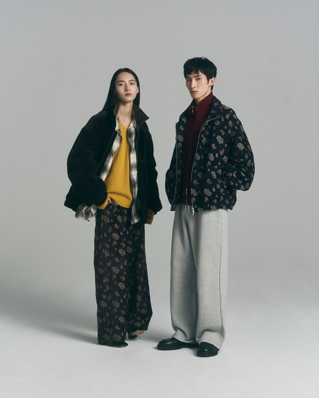 superNova. Wide Jacquard Sweatpants / Gray