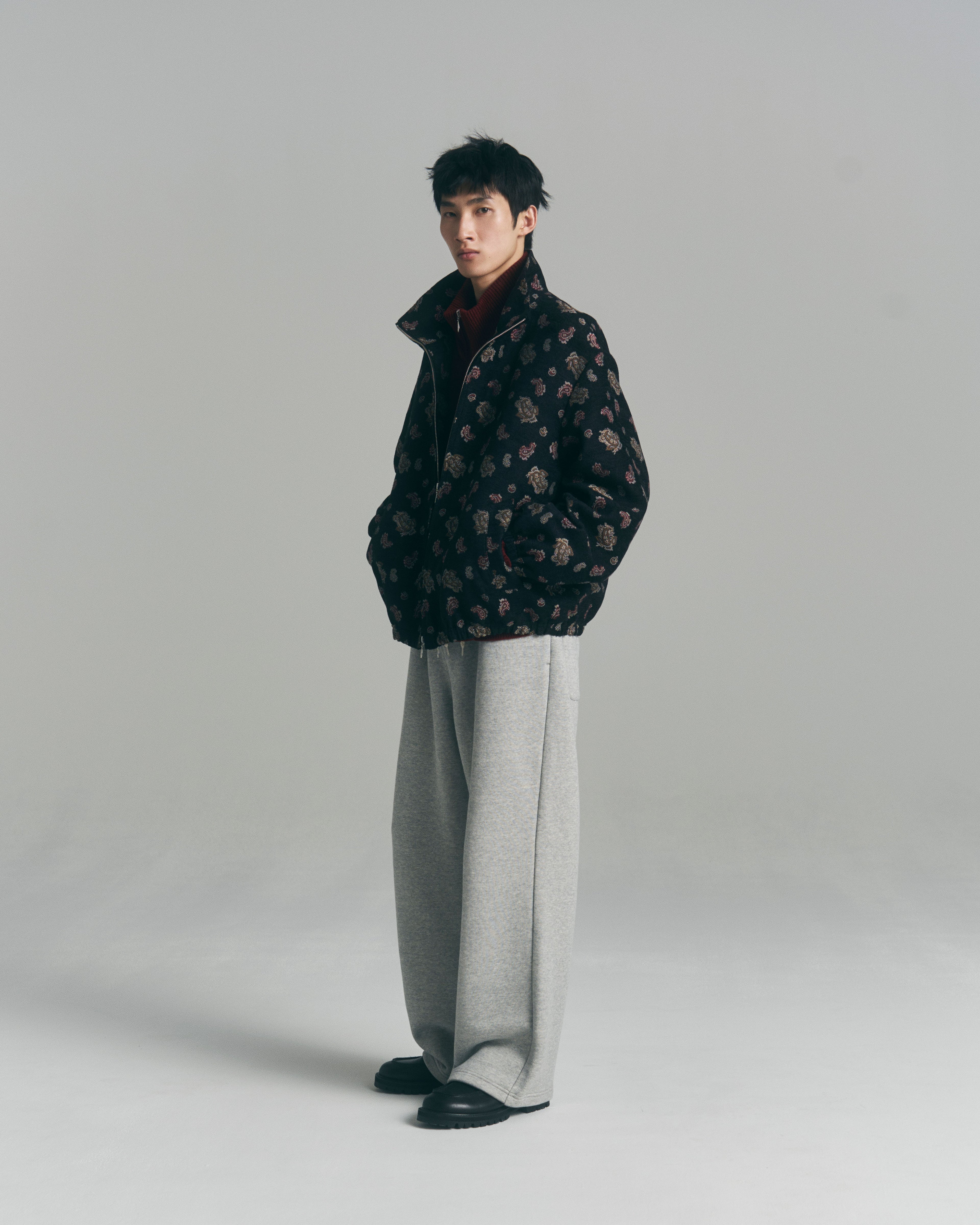 superNova. Wide Jacquard Sweatpants / Gray