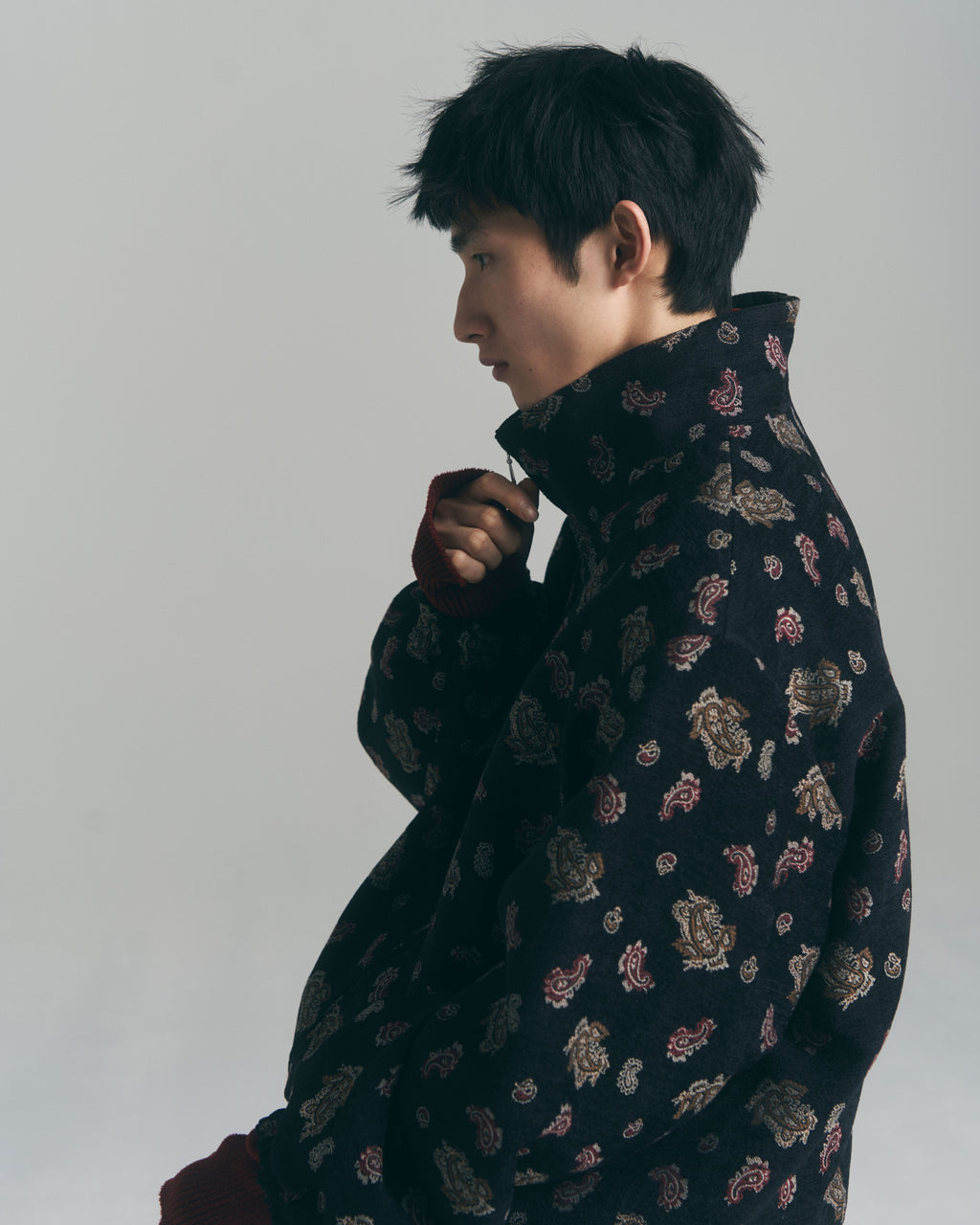 9月中発送予定 superNova. Velvet Jacquard Track Jacket / Black