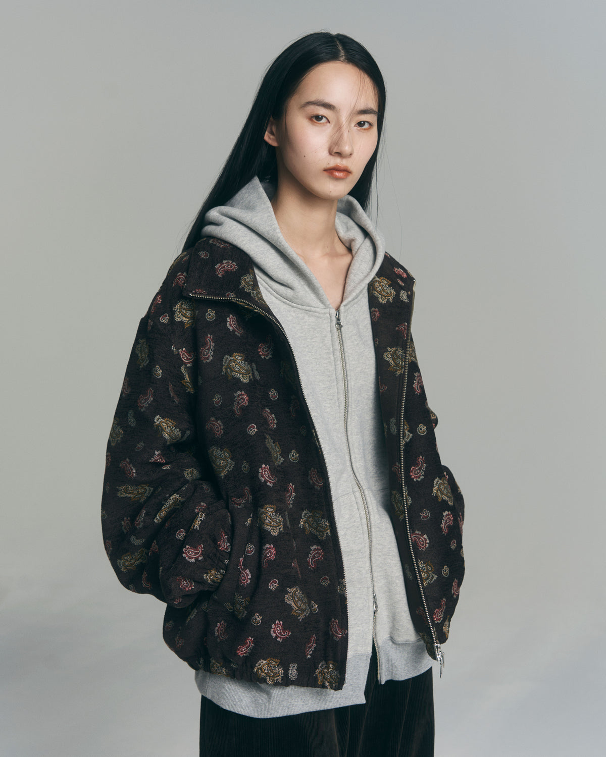 9月中発送予定 superNova. Velvet Jacquard Track Jacket / Brown