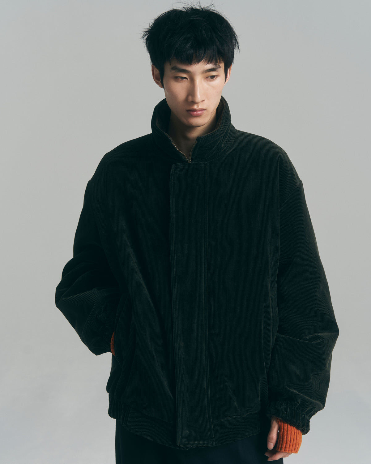 10月中発送予定 superNova. Corduroy Cozy Lined Blouson / Green