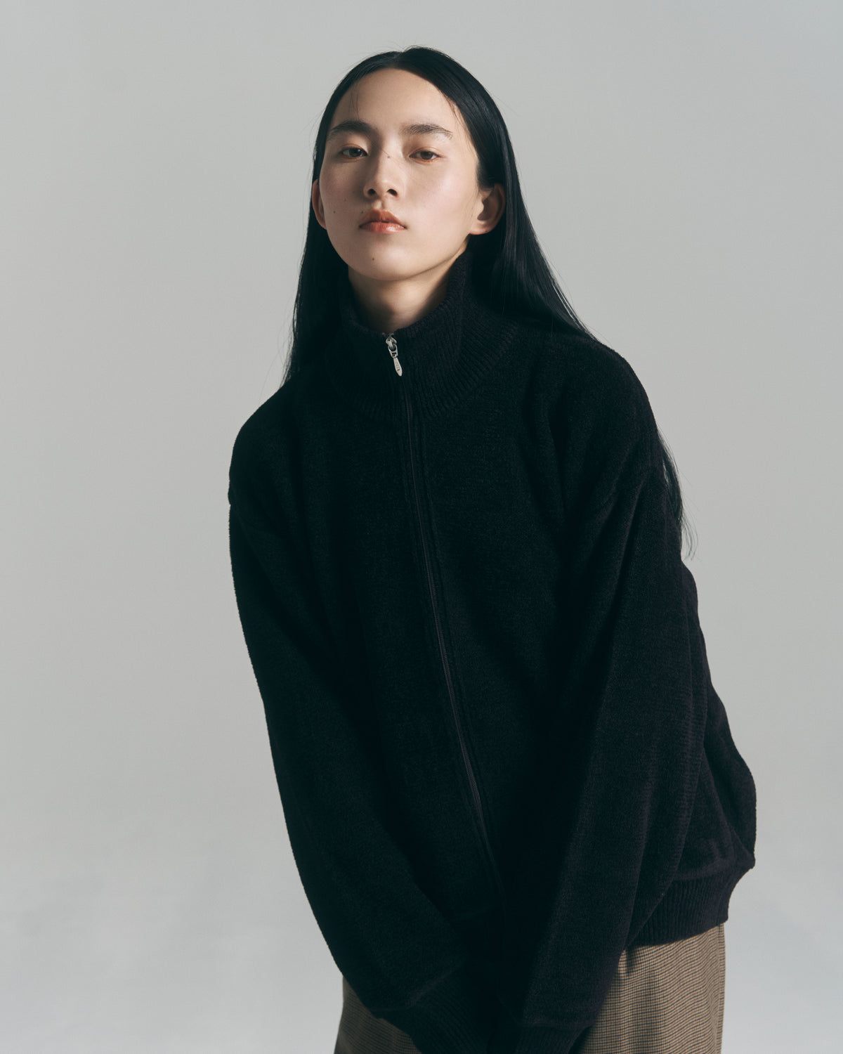 9月中発送予定 superNova. Velvet Drivers Knit Jacket / Black