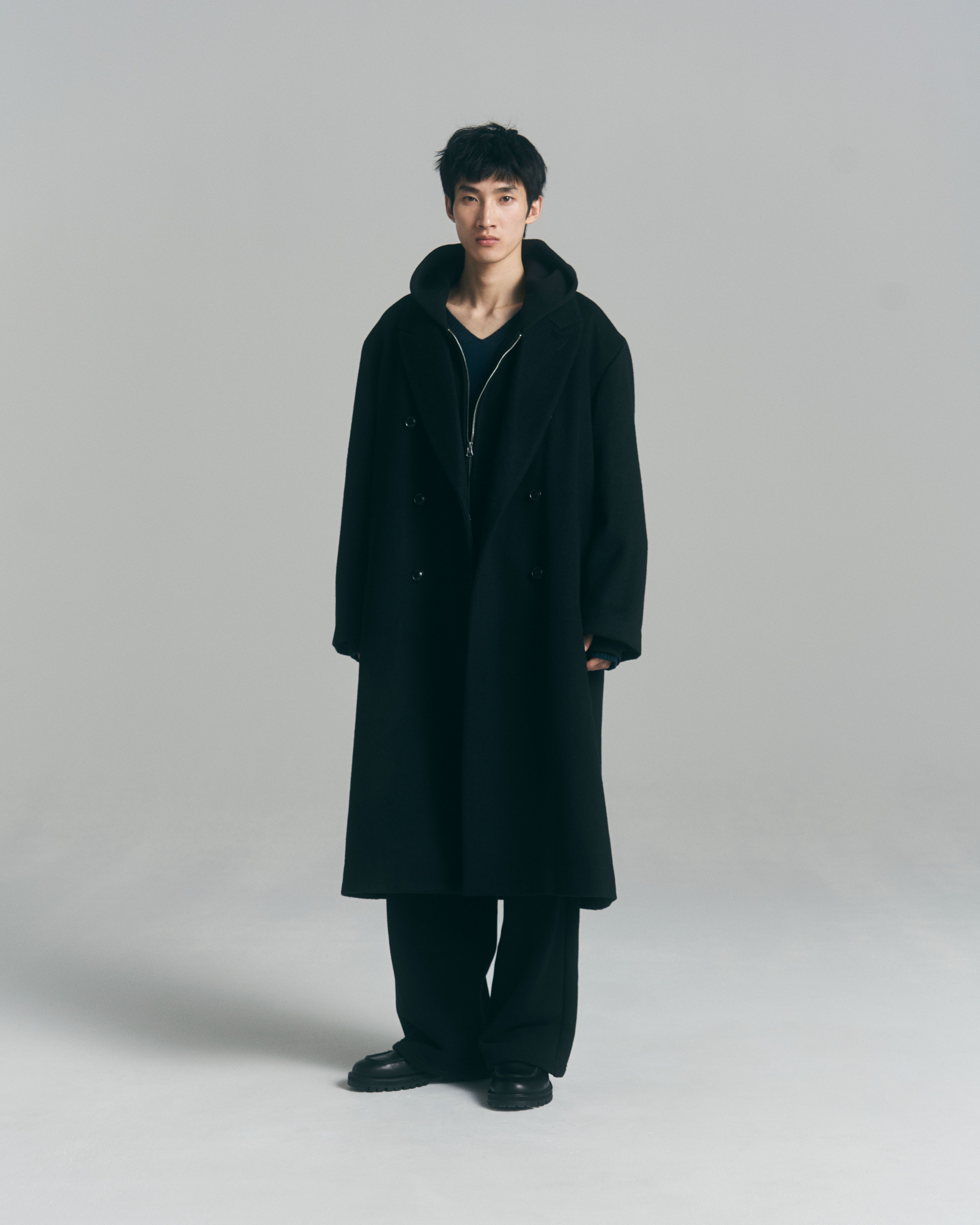superNova. Oversized Jacquard Sweat Zip Hoodie / Black