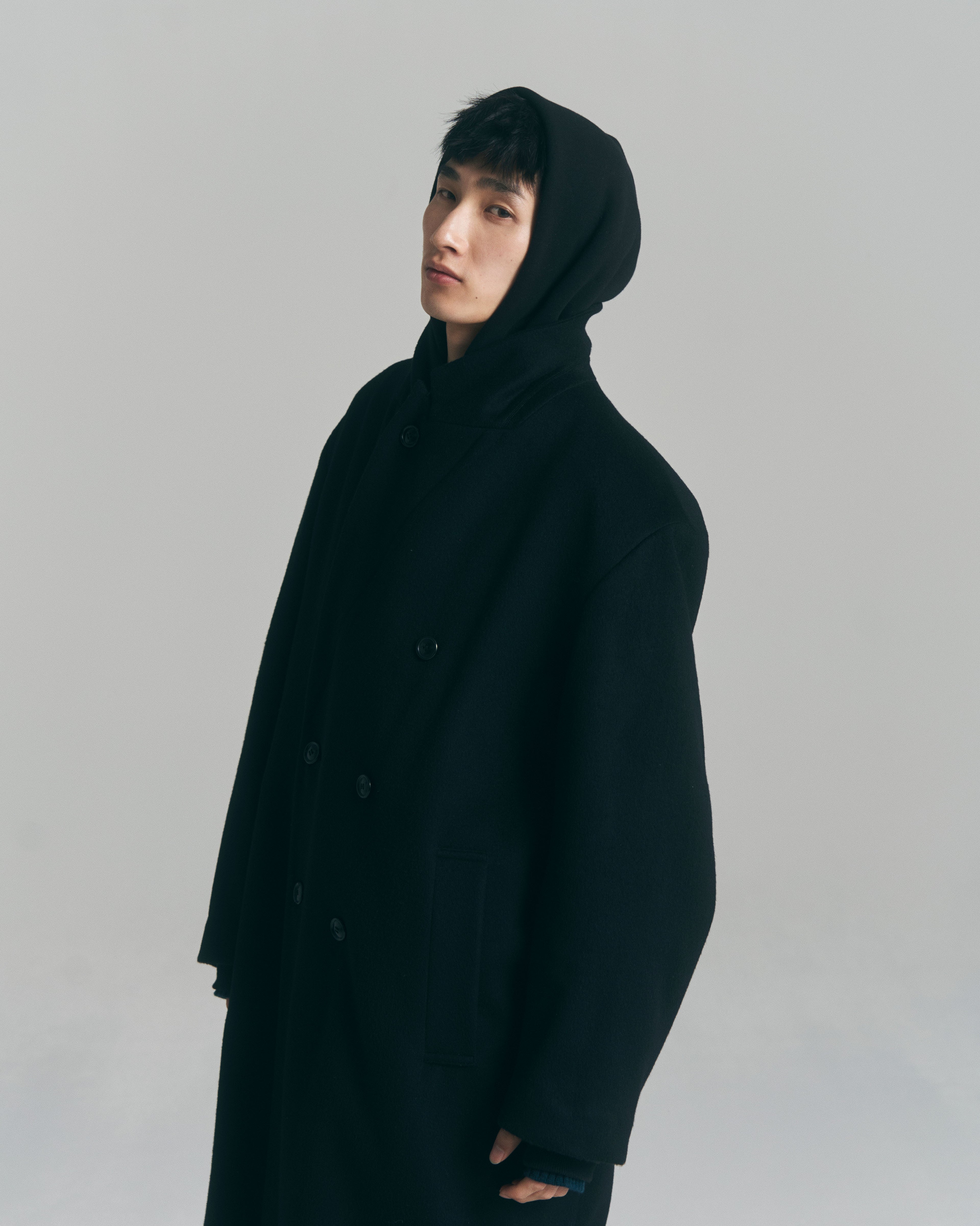 superNova. Oversized Jacquard Sweat Zip Hoodie / Black