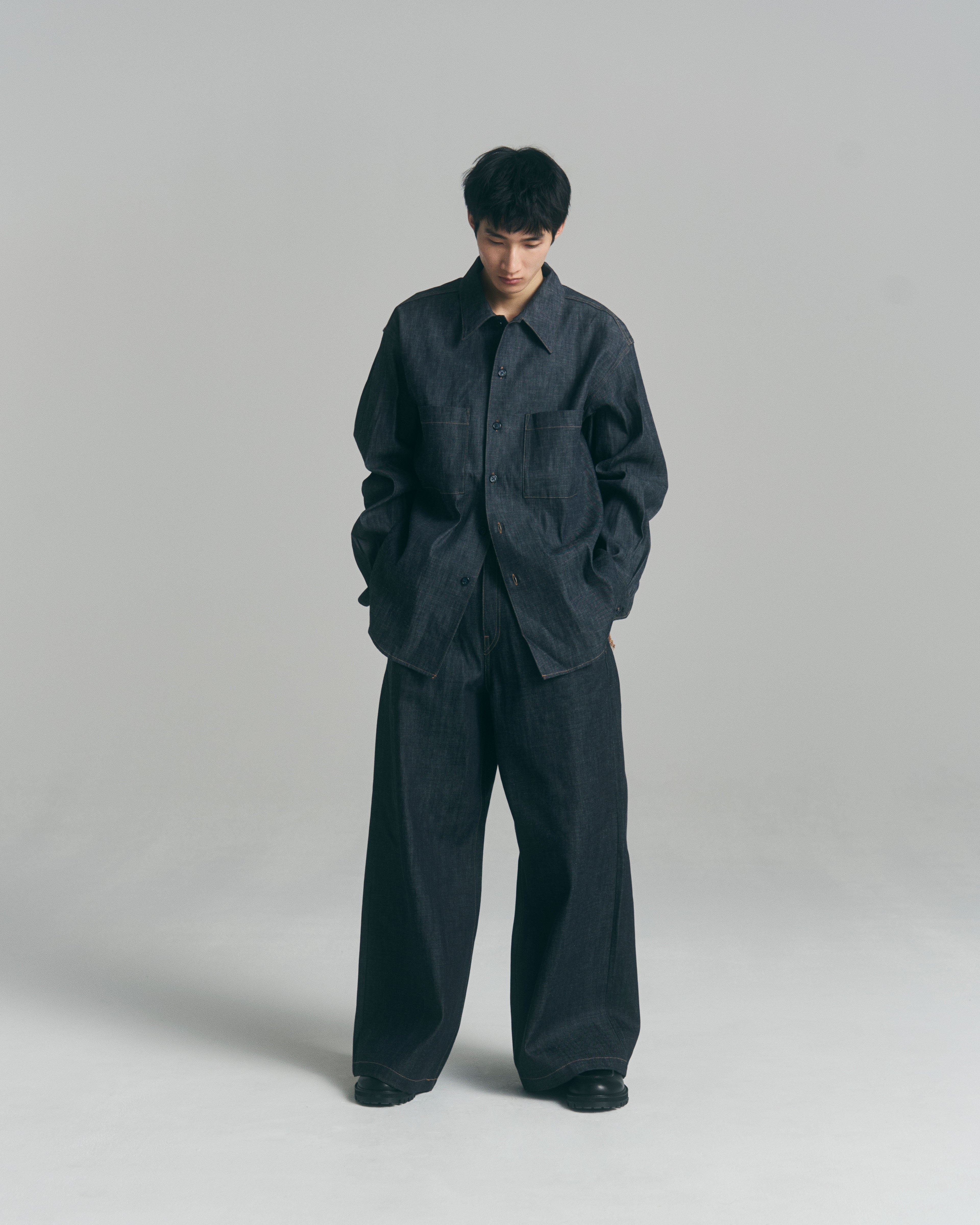 superNova. Denim big shirt - Rigid denim  / Indigo