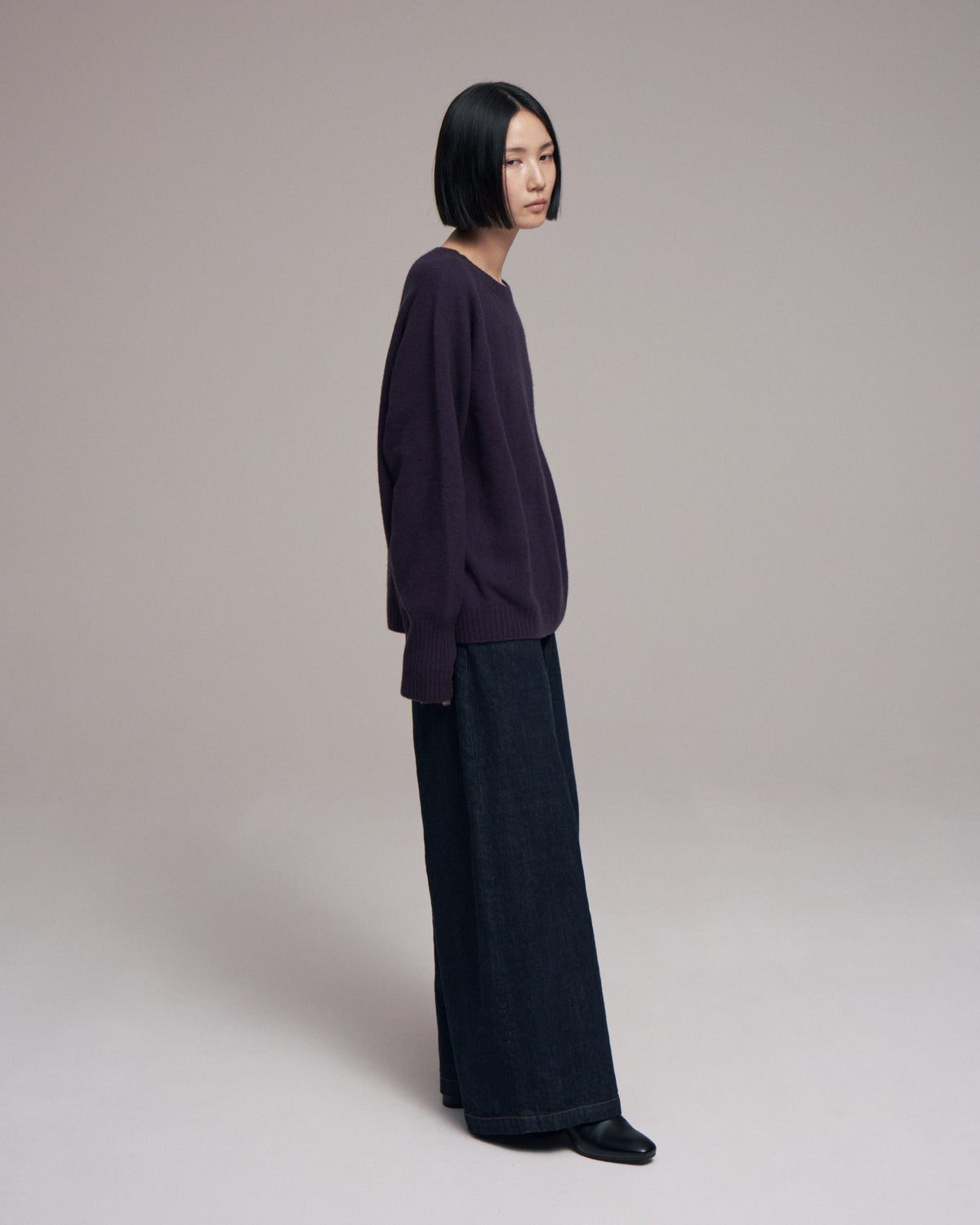 superNova. Wholegarment knit sweater - Wool & cashmere & silk / Purple