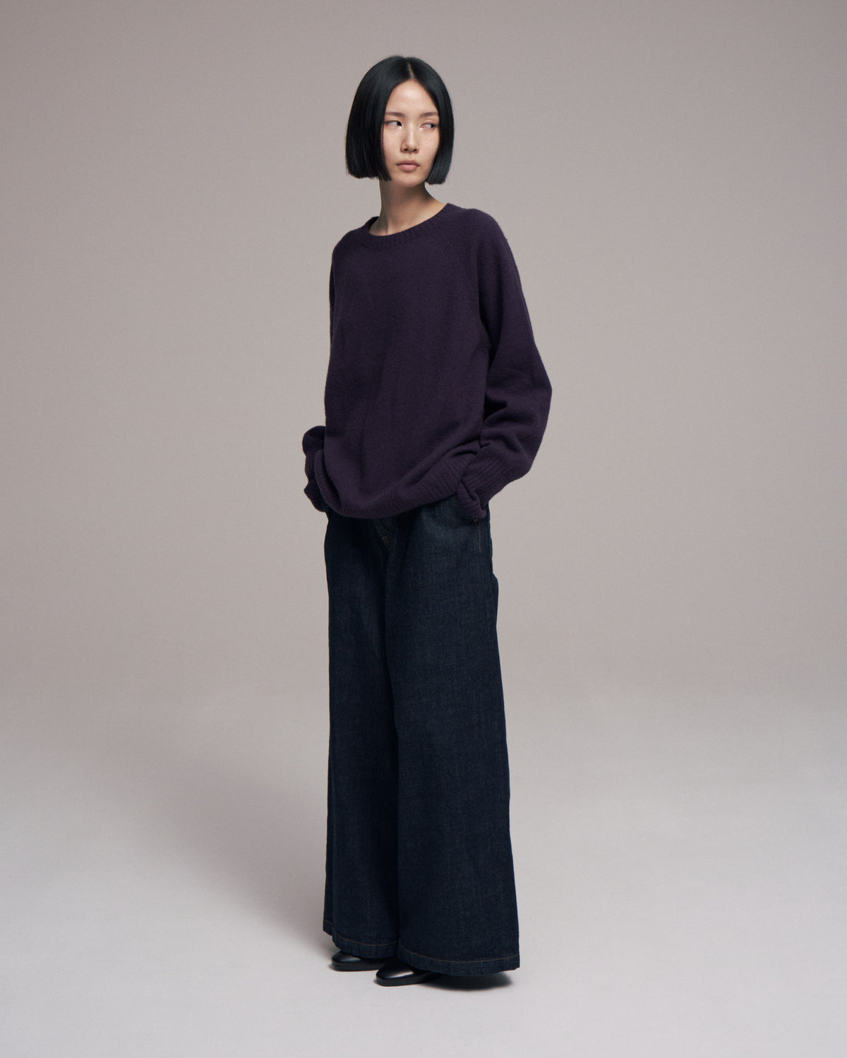 superNova. Wholegarment knit sweater - Wool & cashmere & silk / Purple