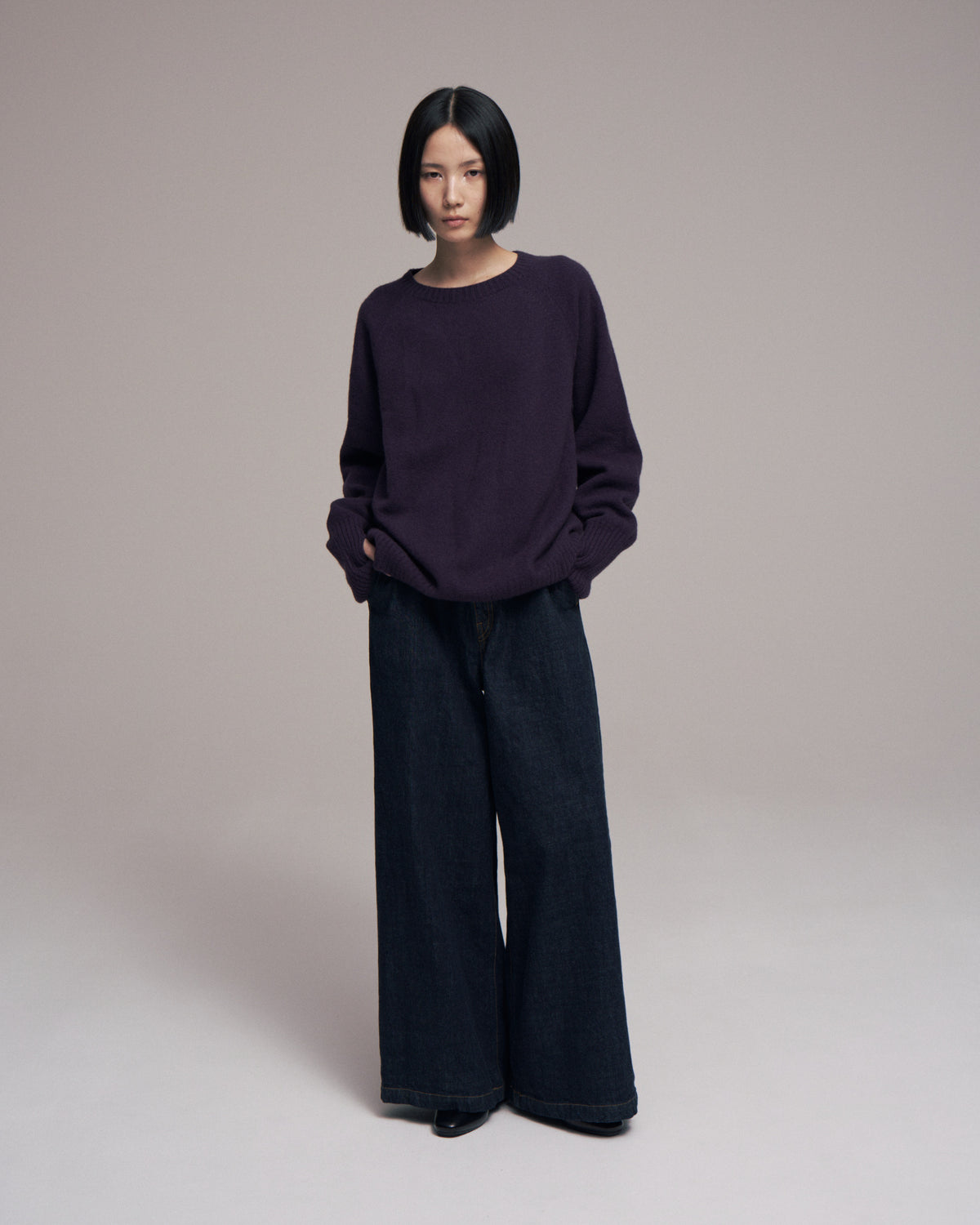 superNova. Wholegarment knit sweater - Wool & cashmere & silk / Purple