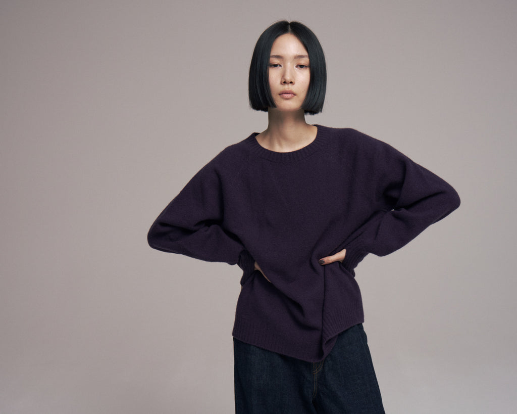 superNova. Wholegarment knit sweater - Wool & cashmere & silk / Purple