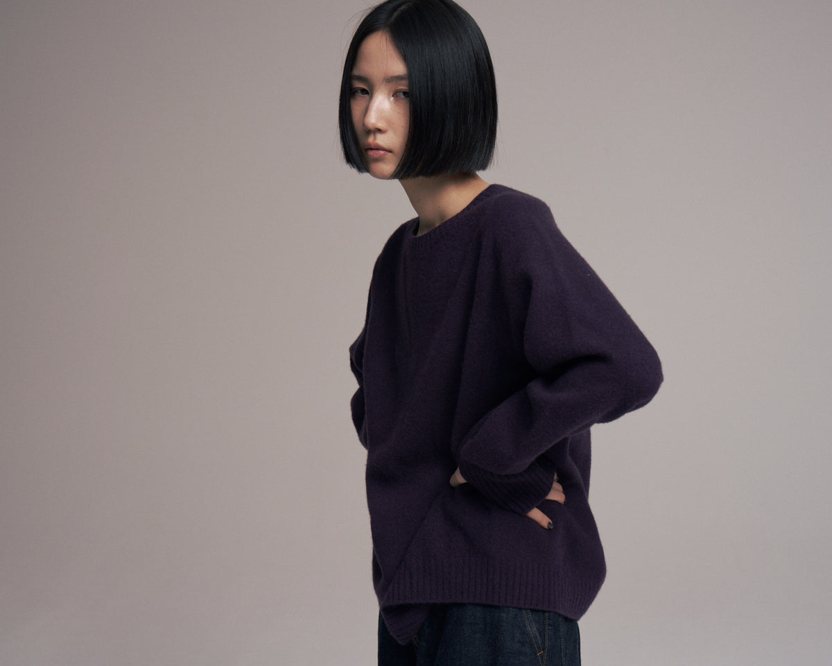 superNova. Wholegarment knit sweater - Wool & cashmere & silk / Purple