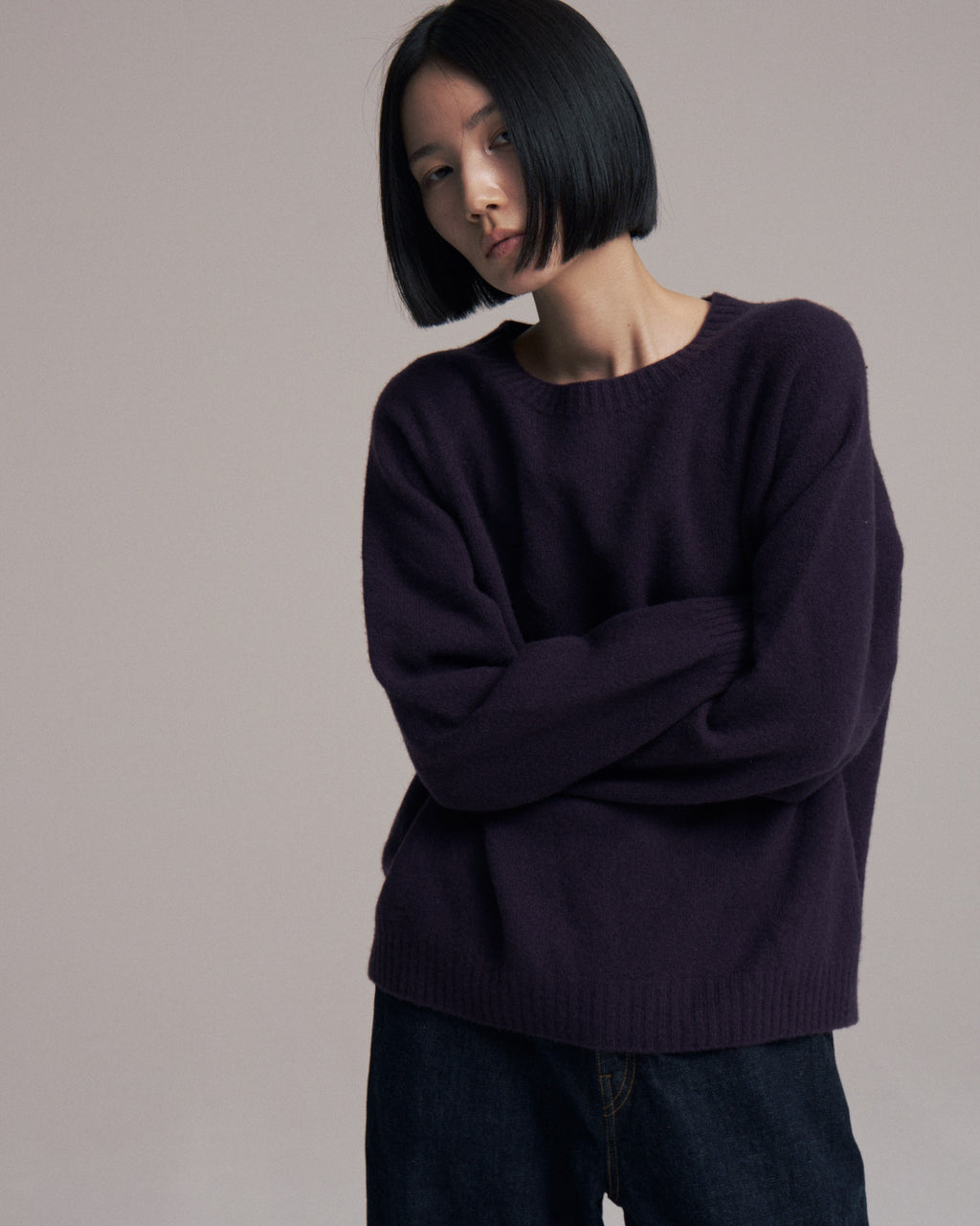 superNova. Wholegarment knit sweater - Wool & cashmere & silk / Purple