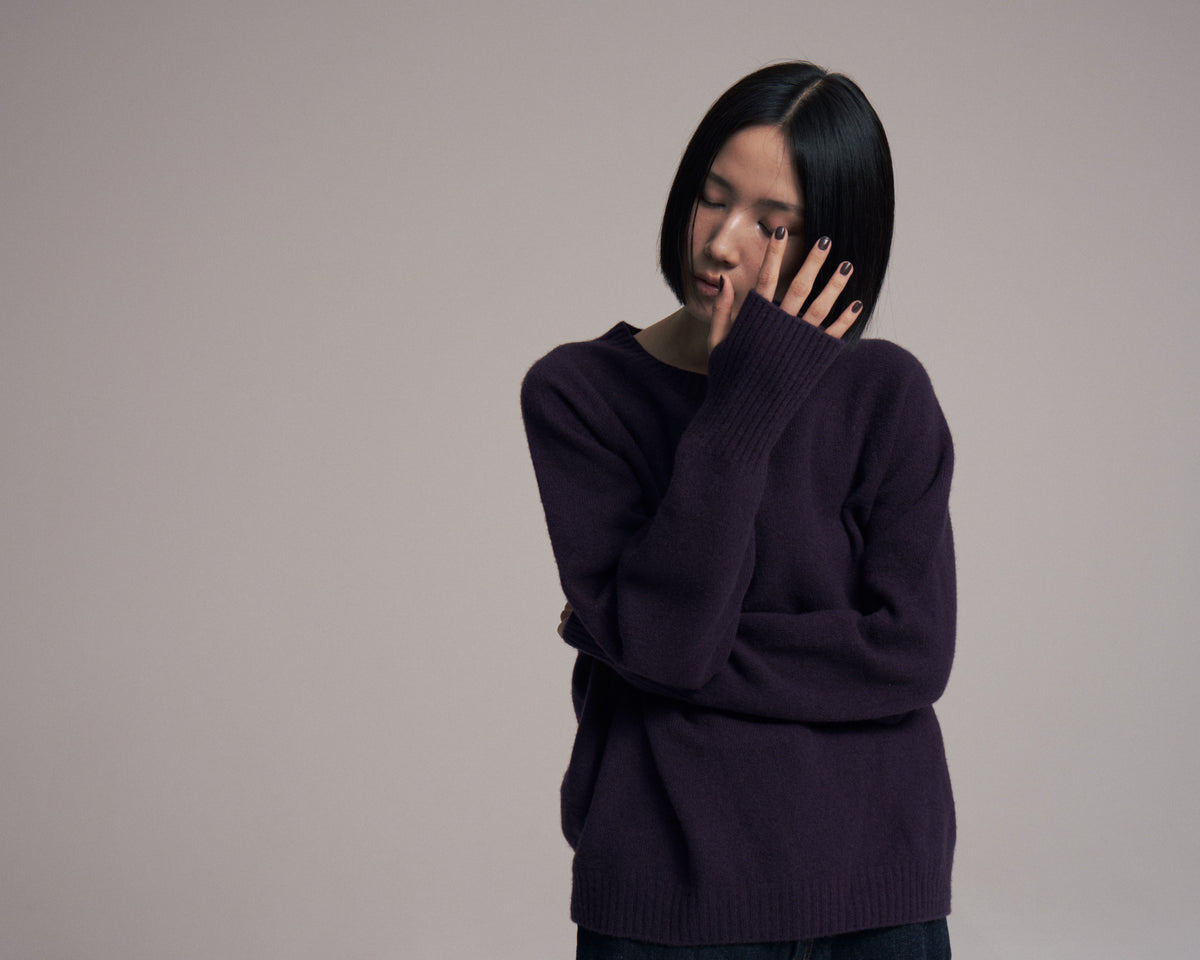 superNova. Wholegarment knit sweater - Wool & cashmere & silk / Purple