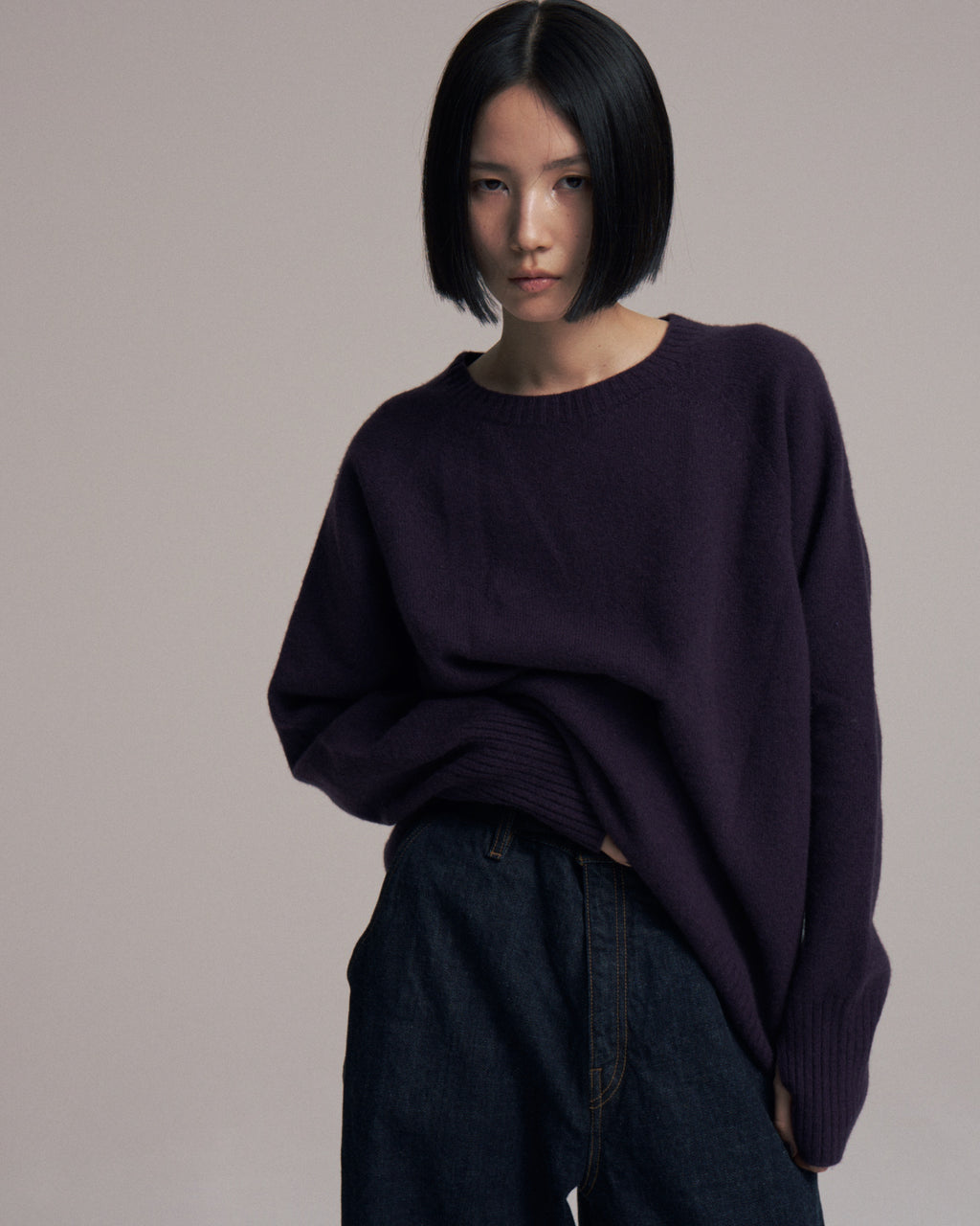 superNova. Wholegarment knit sweater - Wool & cashmere & silk / Purple