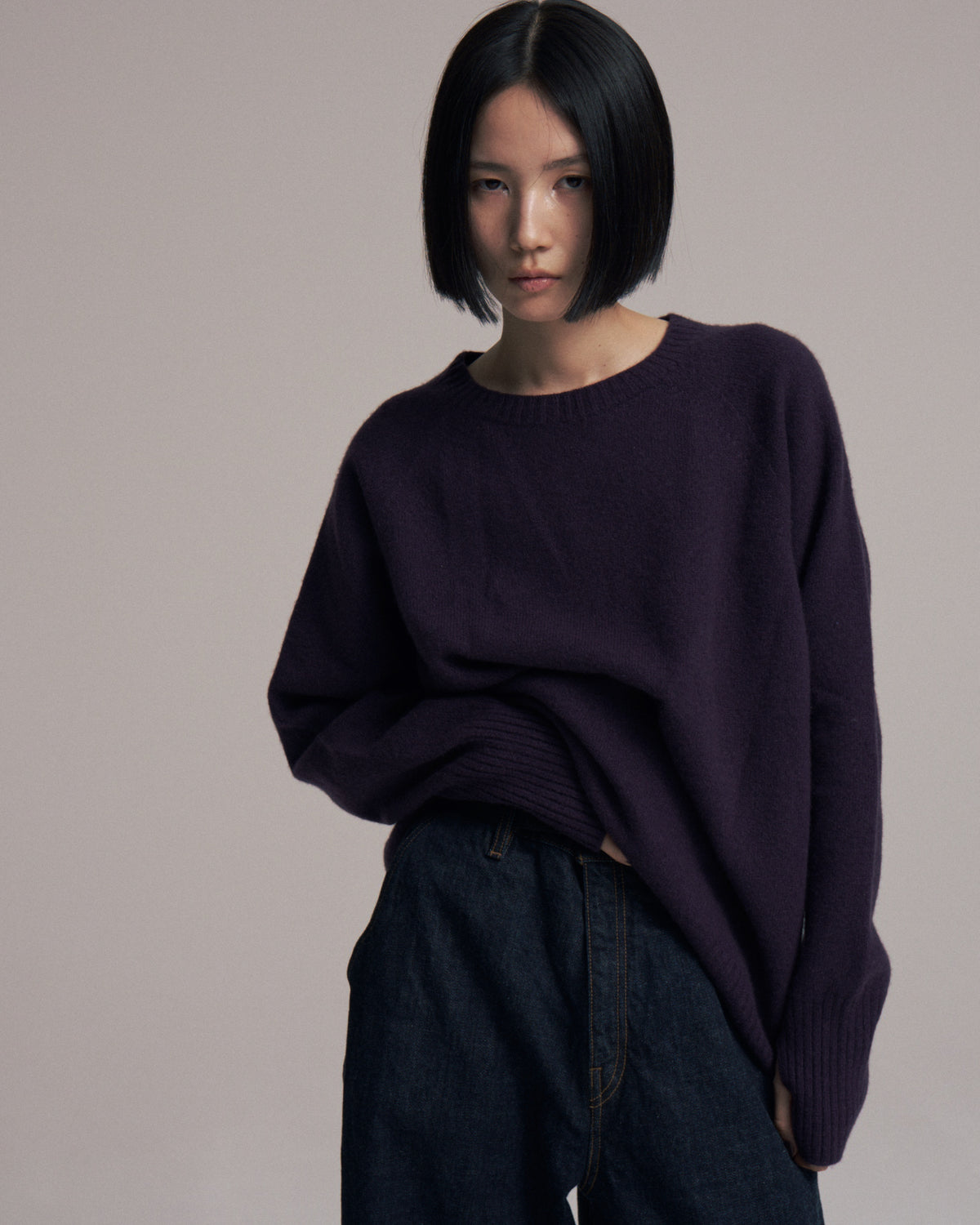 superNova. Wholegarment knit sweater - Wool & cashmere & silk / Purple