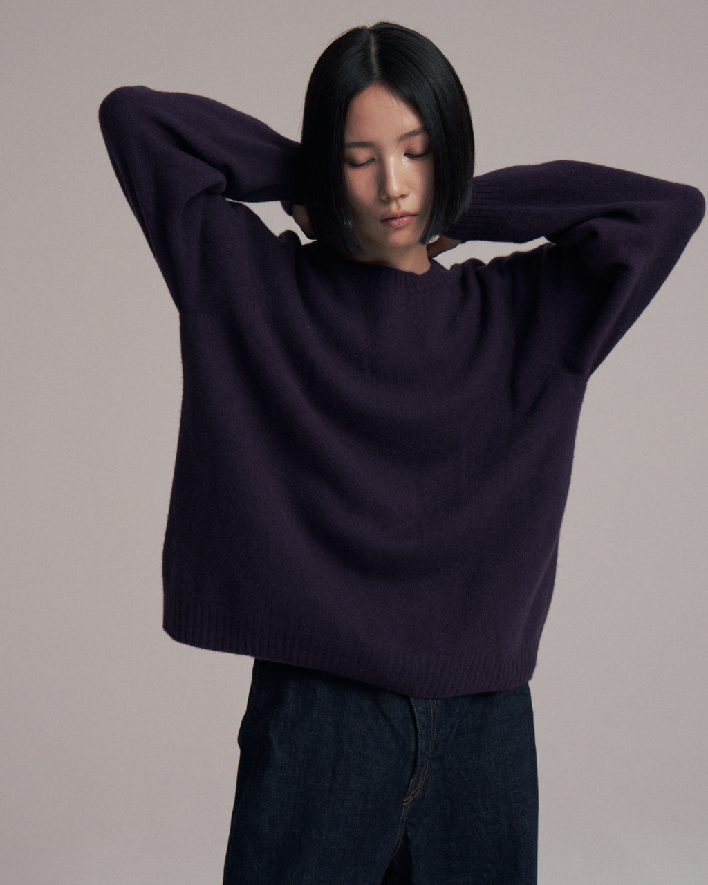 superNova. Wholegarment knit sweater - Wool & cashmere & silk / Purple