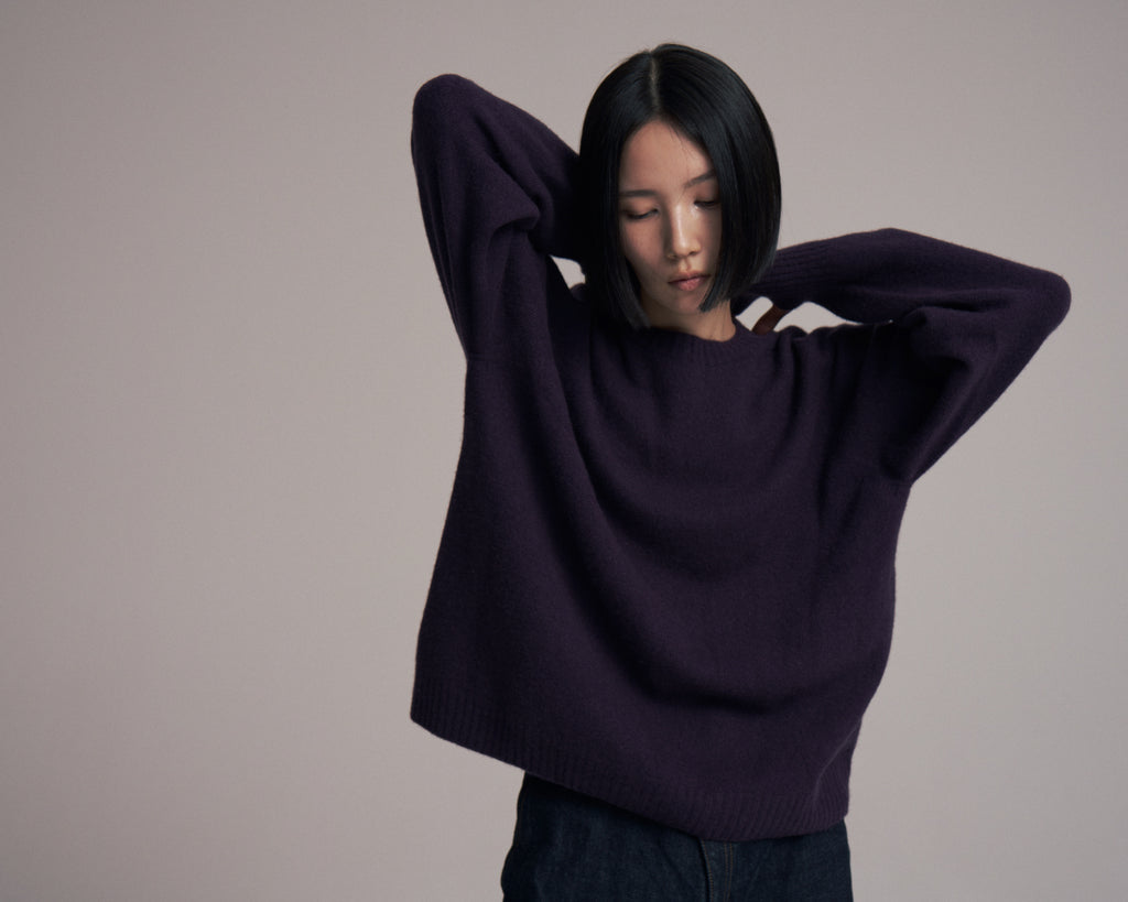 superNova. Wholegarment knit sweater - Wool & cashmere & silk / Purple