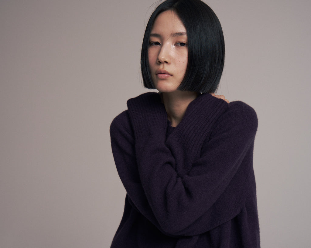 superNova. Wholegarment knit sweater - Wool & cashmere & silk / Purple