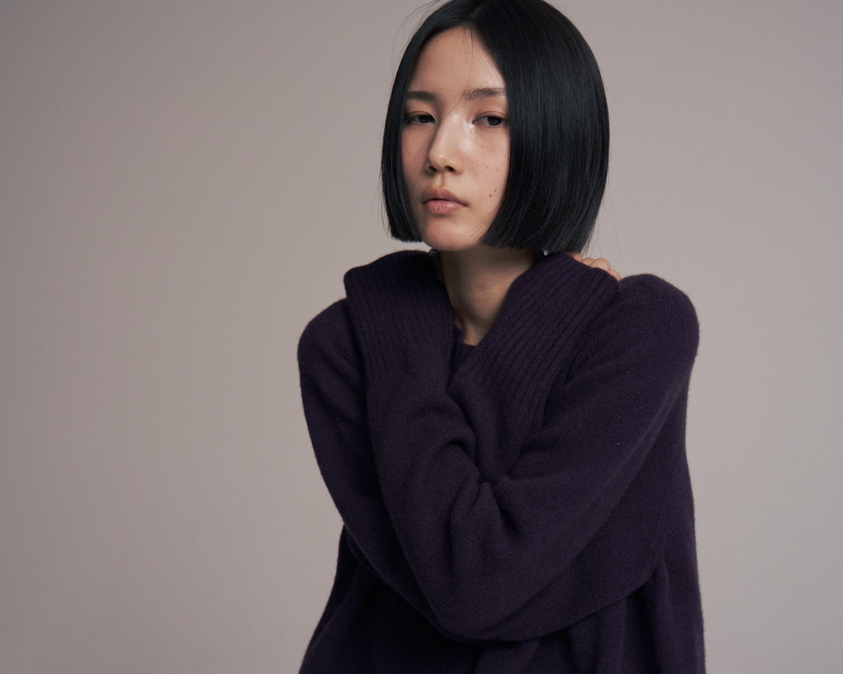 superNova. Wholegarment knit sweater - Wool & cashmere & silk / Purple