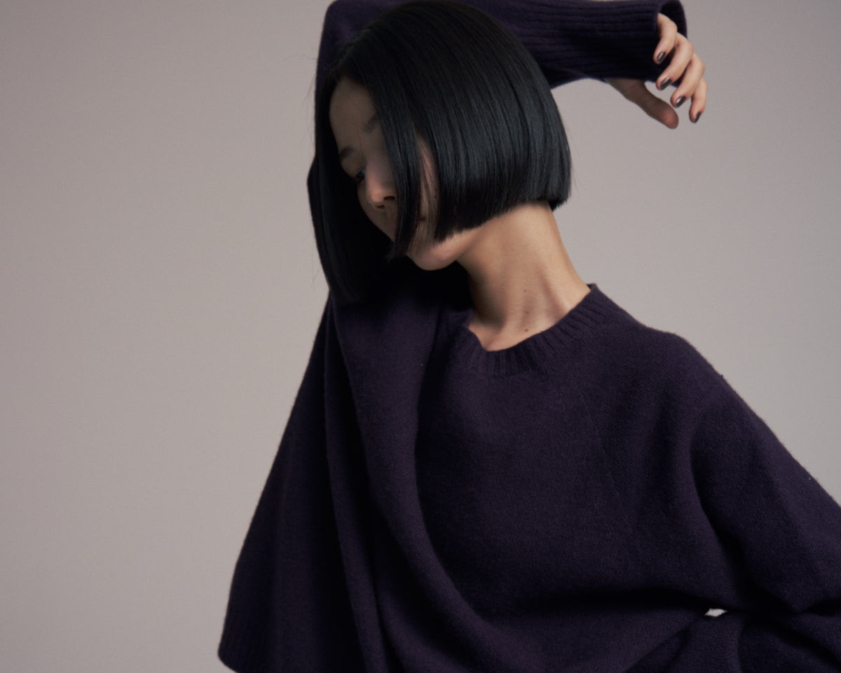 superNova. Wholegarment knit sweater - Wool & cashmere & silk / Purple