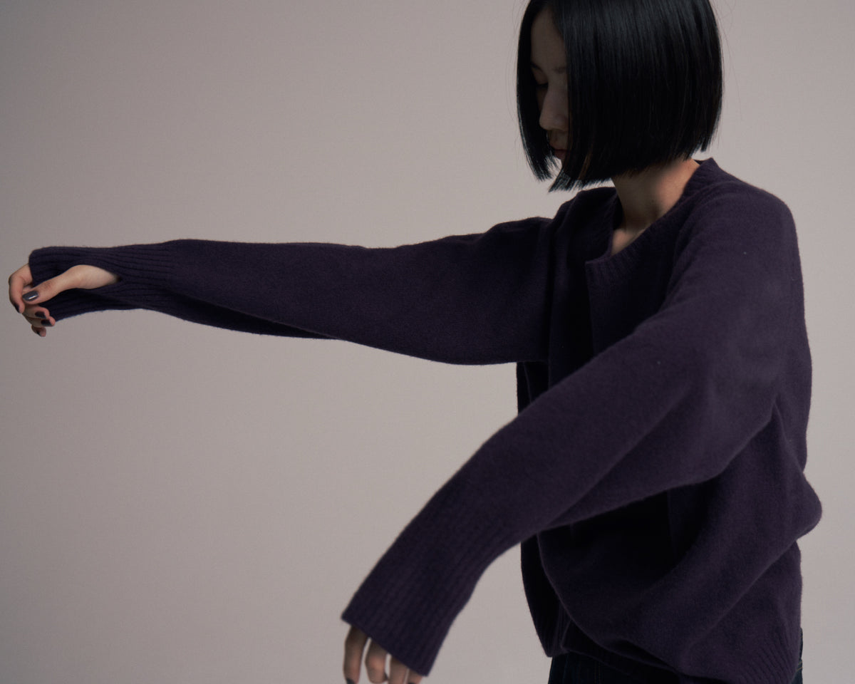superNova. Wholegarment knit sweater - Wool & cashmere & silk / Purple